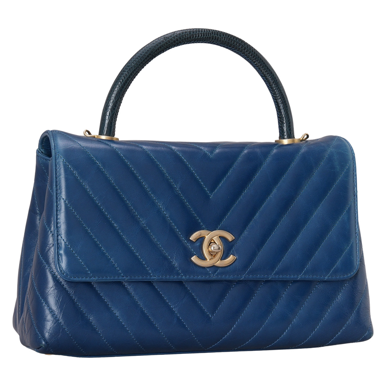 CHANEL(USED)샤넬 코코핸들 28 리자드핸들