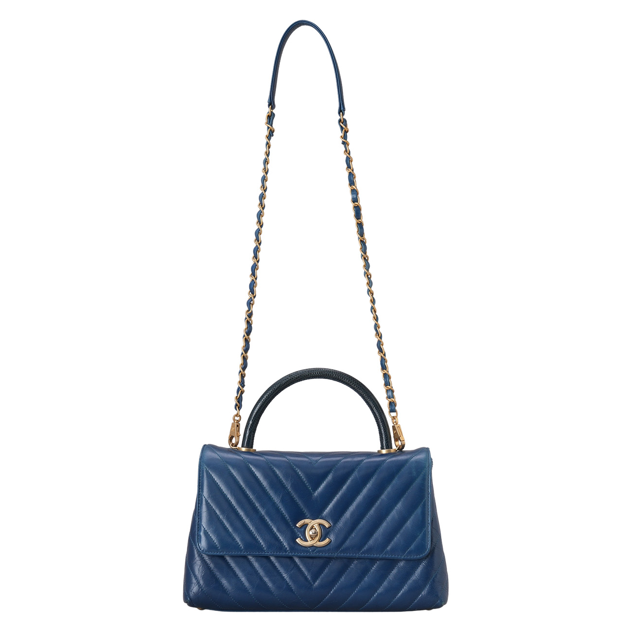 CHANEL(USED)샤넬 코코핸들 28 리자드핸들