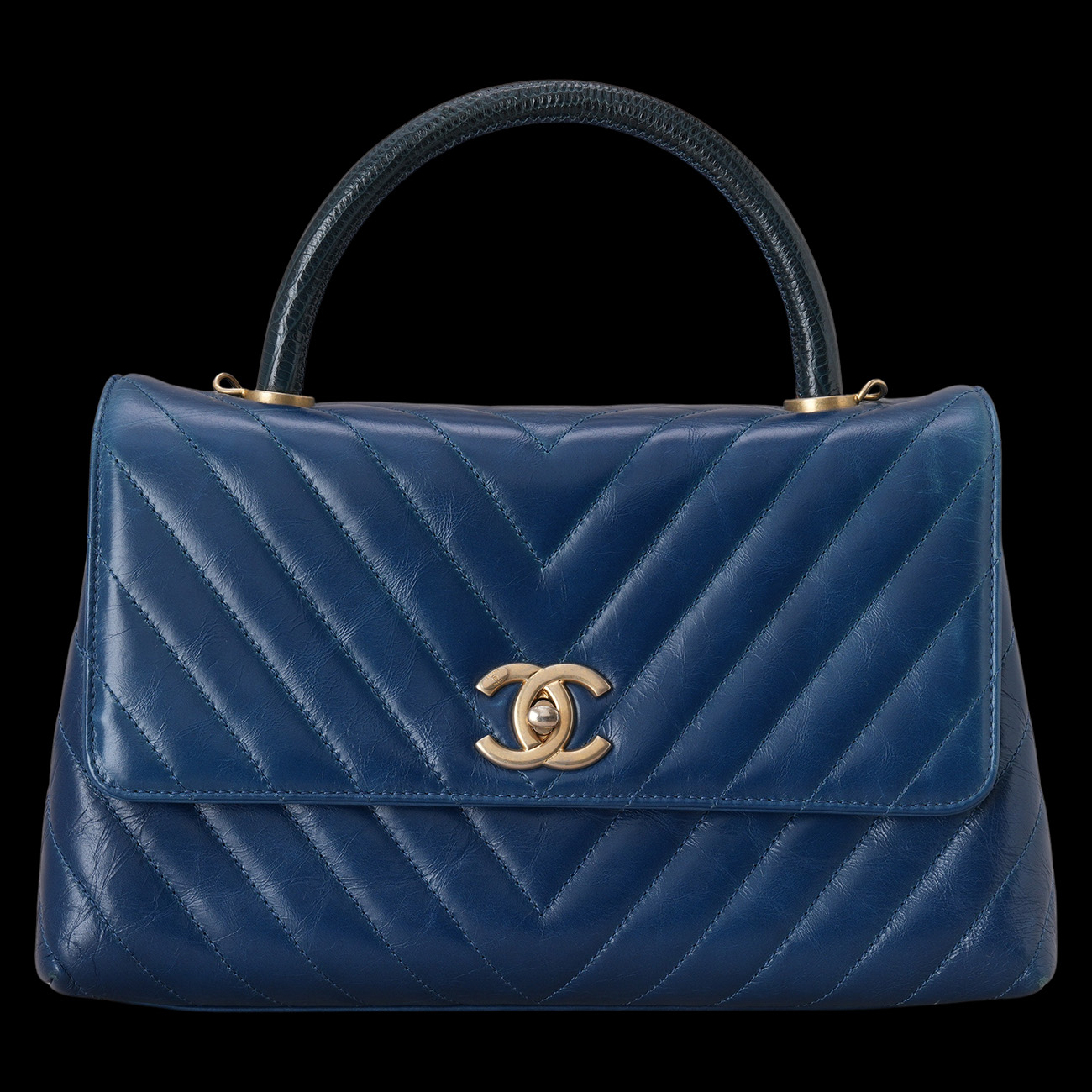 CHANEL(USED)샤넬 코코핸들 28 리자드핸들