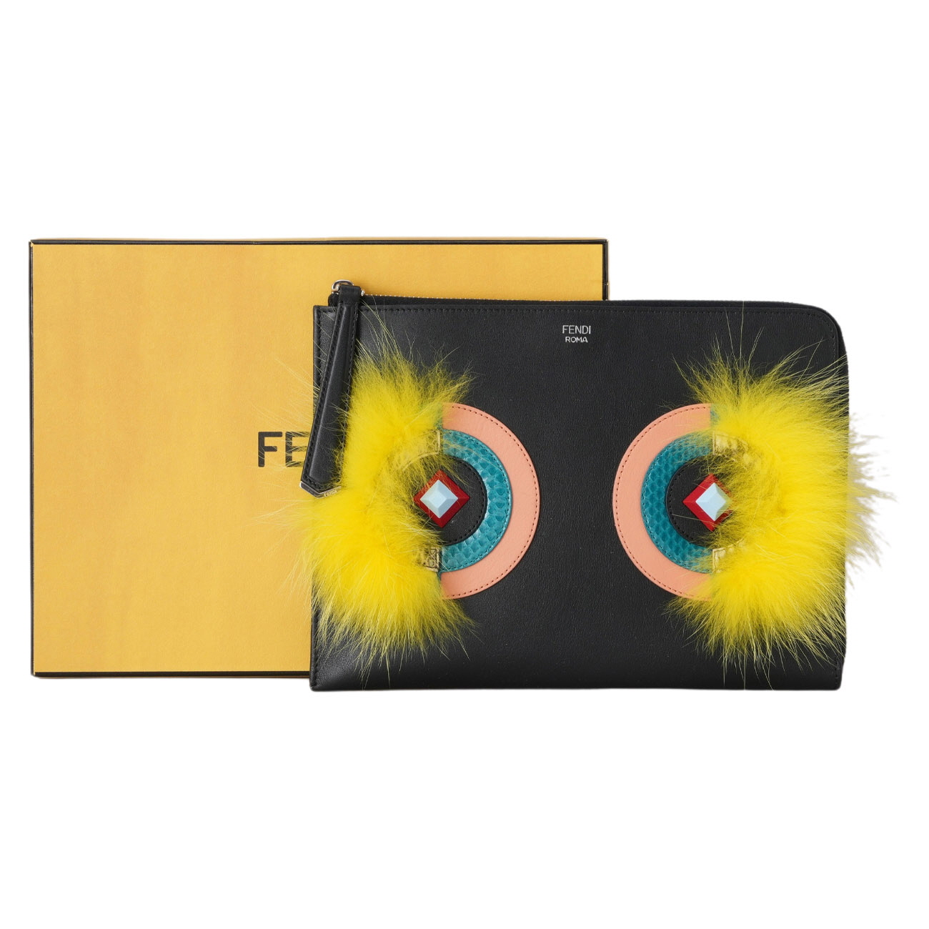 FENDI(USED)펜디 페이스 클러치백 8m0363