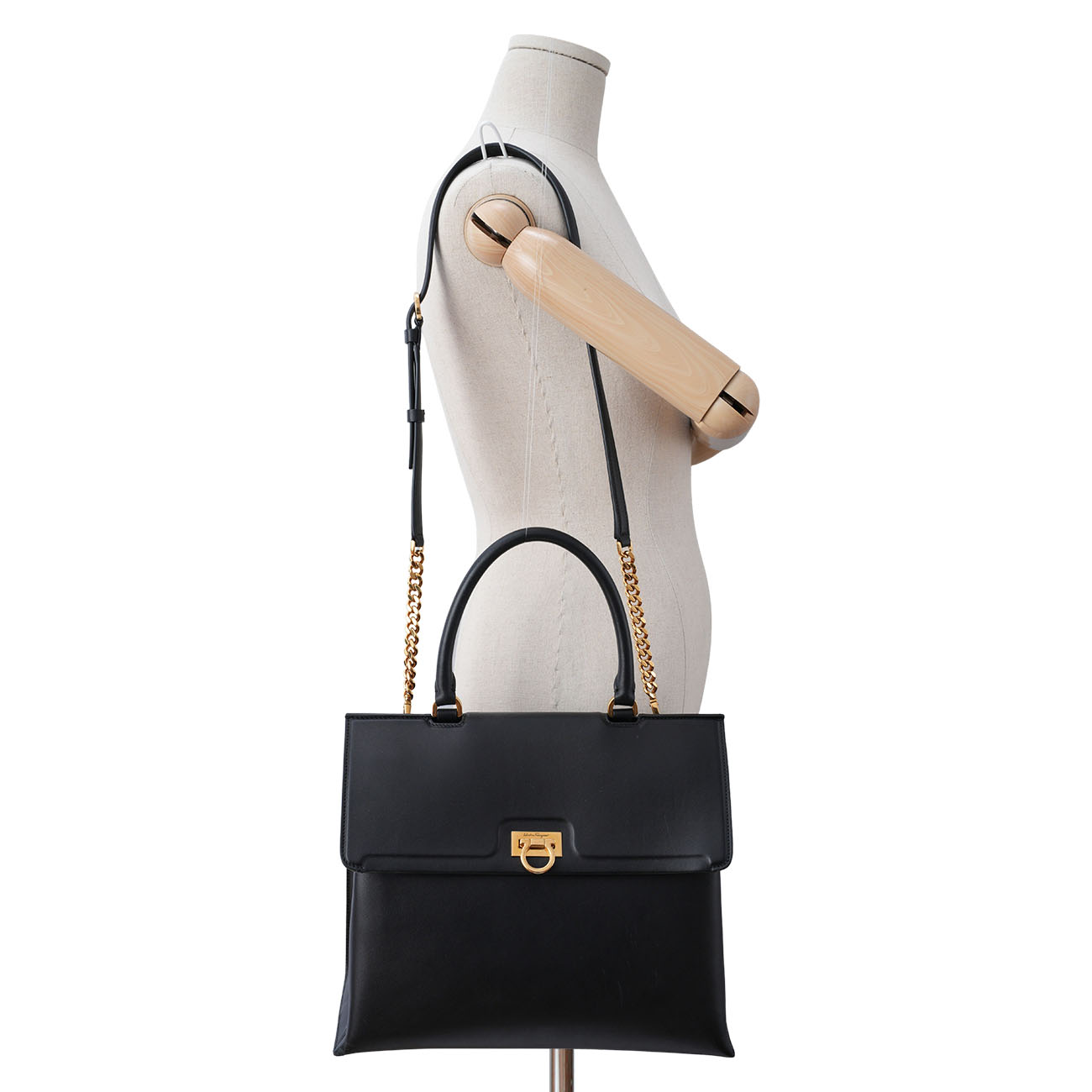 FERRAGAMO(USED)페레가모 간치니 트리폴리오 토트백