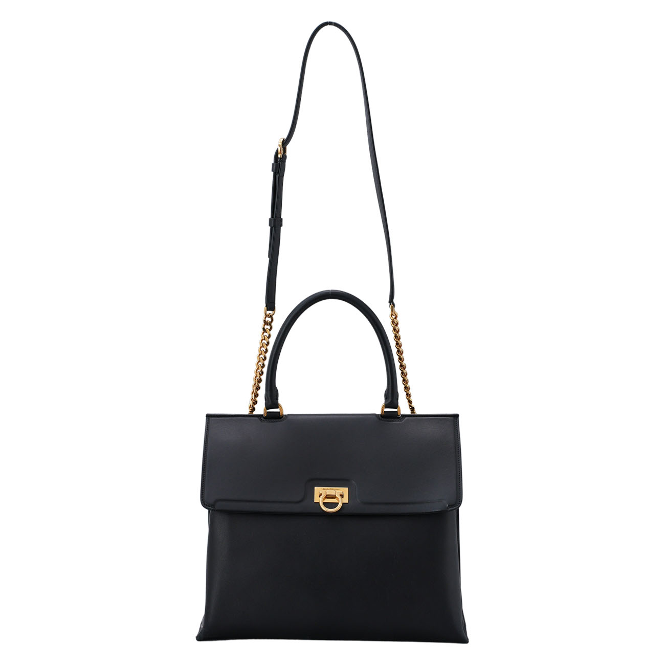 FERRAGAMO(USED)페레가모 간치니 트리폴리오 토트백