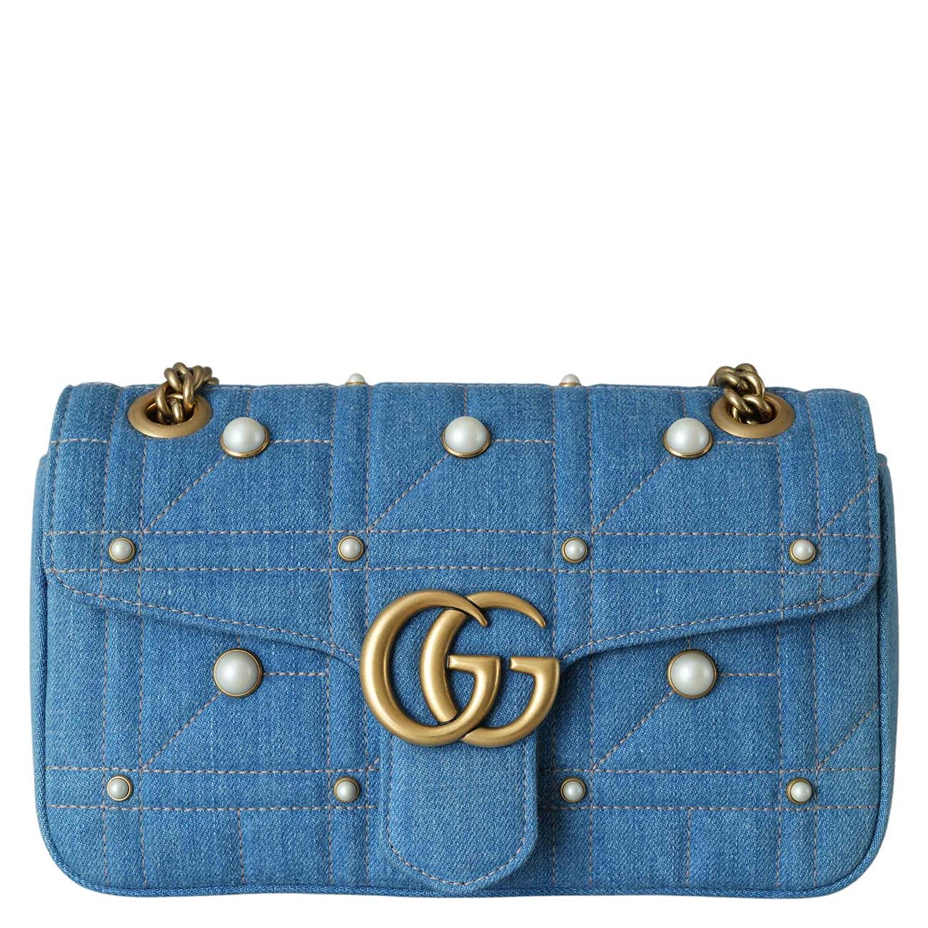 GUCCI(USED)구찌 443497 GG마몽 데님 체인 숄더백
