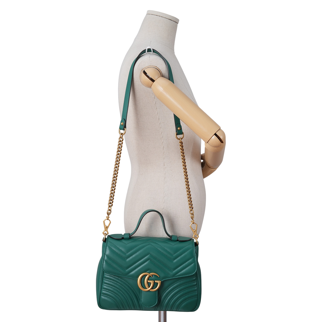 GUCCI(USED)구찌 498110 GG마몽 마틀라쎄 탑 핸들백