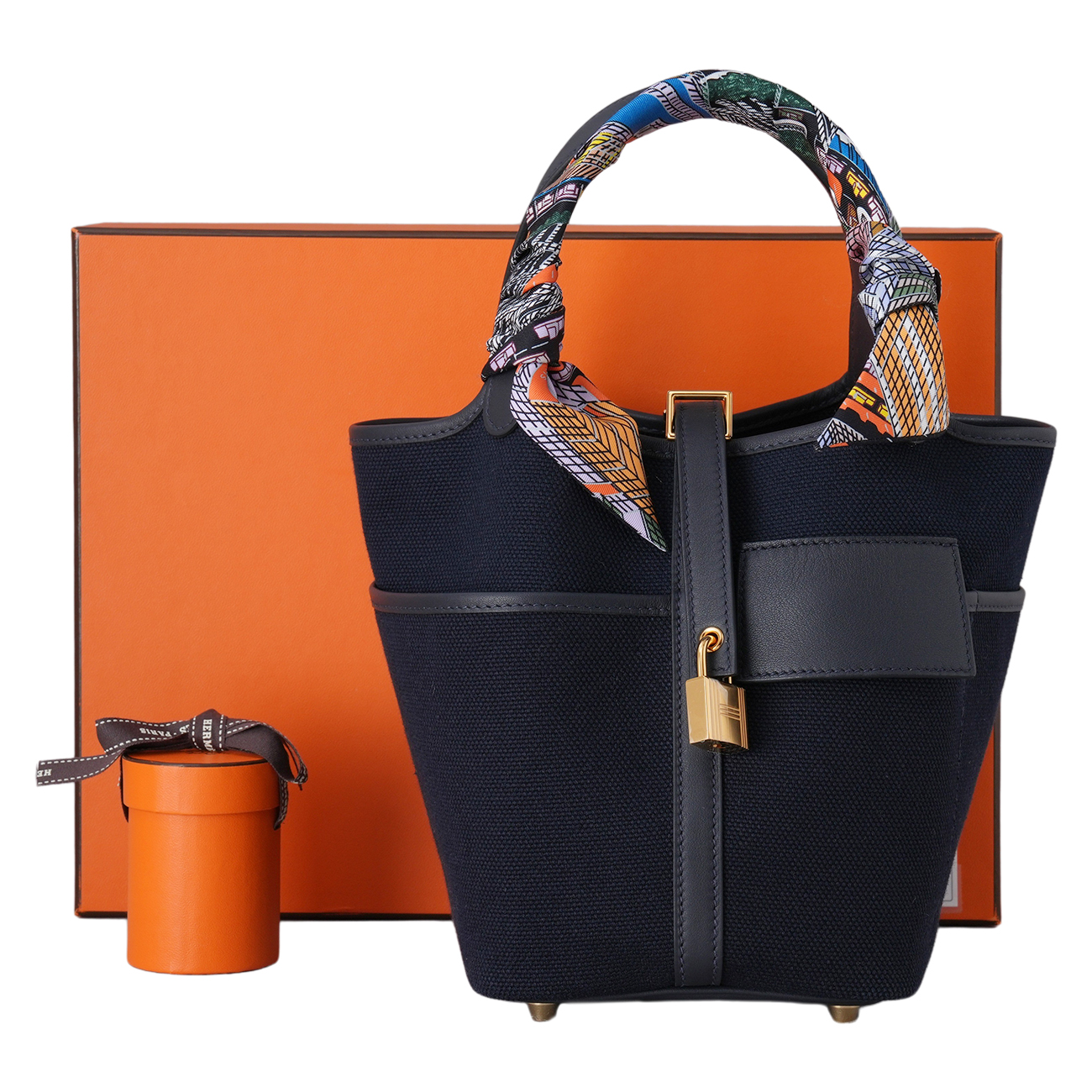 HERMES(USED)에르메스 캔버스 락 포켓 피코탄 18 & 트윌리