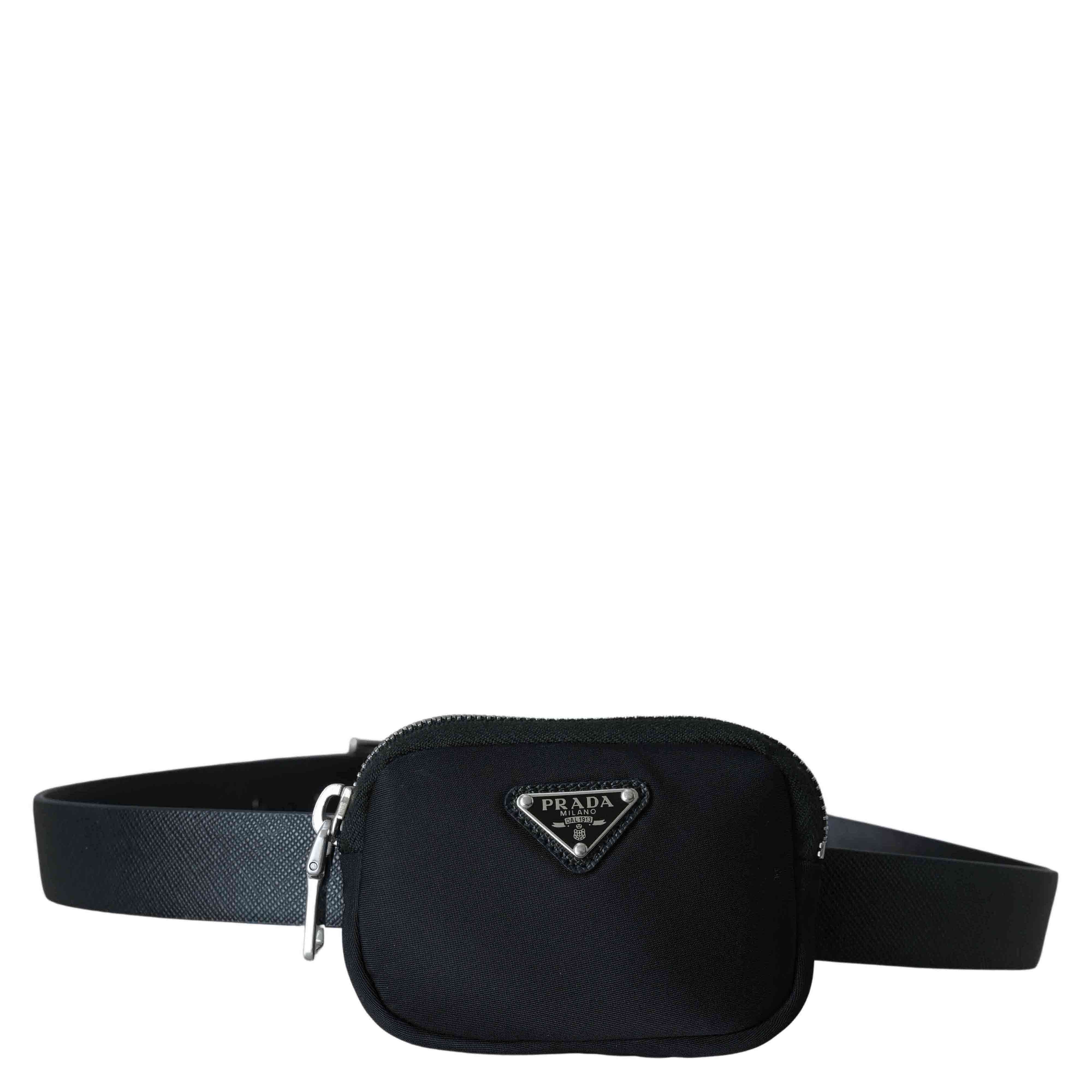 PRADA(USED)프라다 1CM237 나일론 파우치 사피아노 벨트