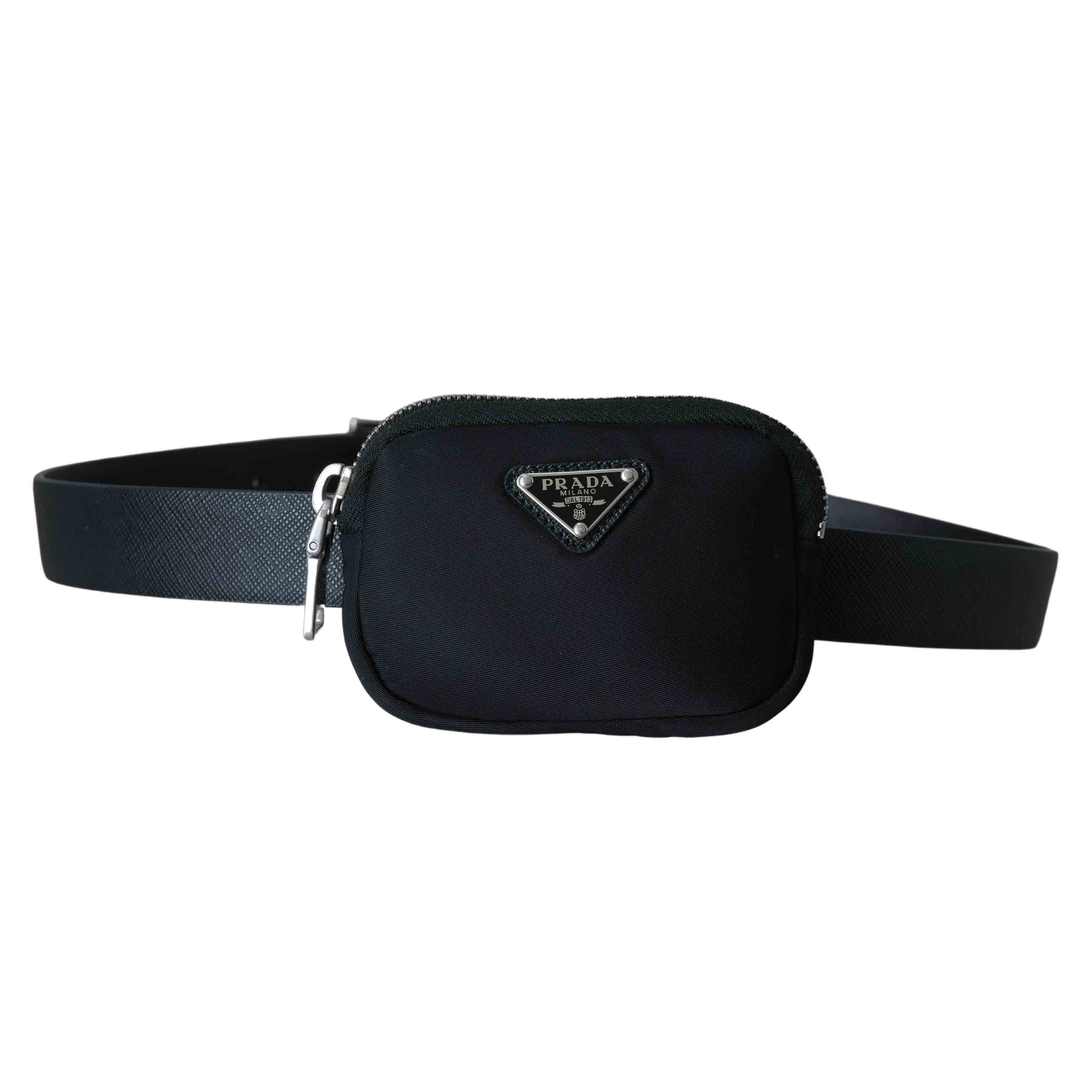 PRADA(USED)프라다 1CM237 나일론 파우치 사피아노 벨트