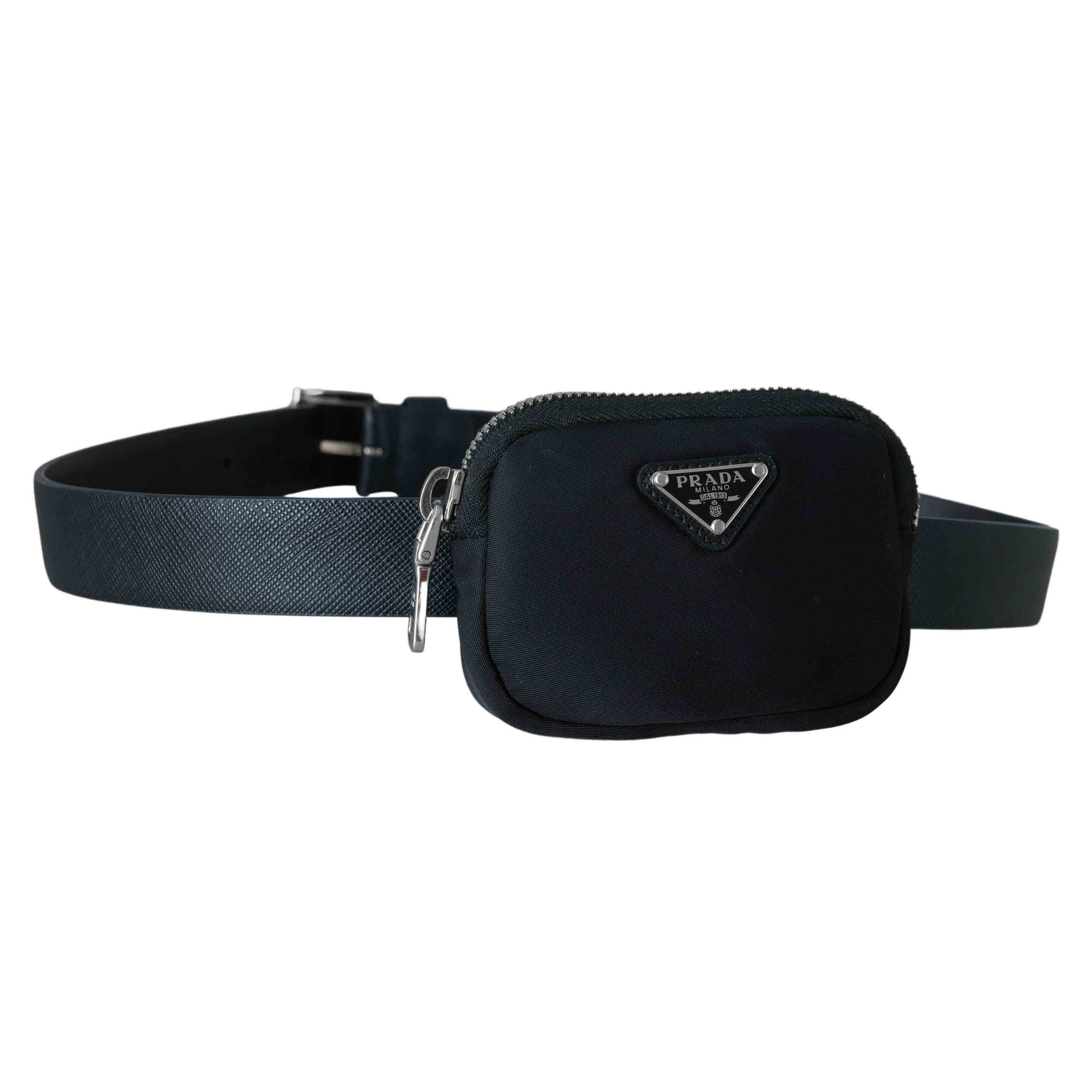 PRADA(USED)프라다 1CM237 나일론 파우치 사피아노 벨트