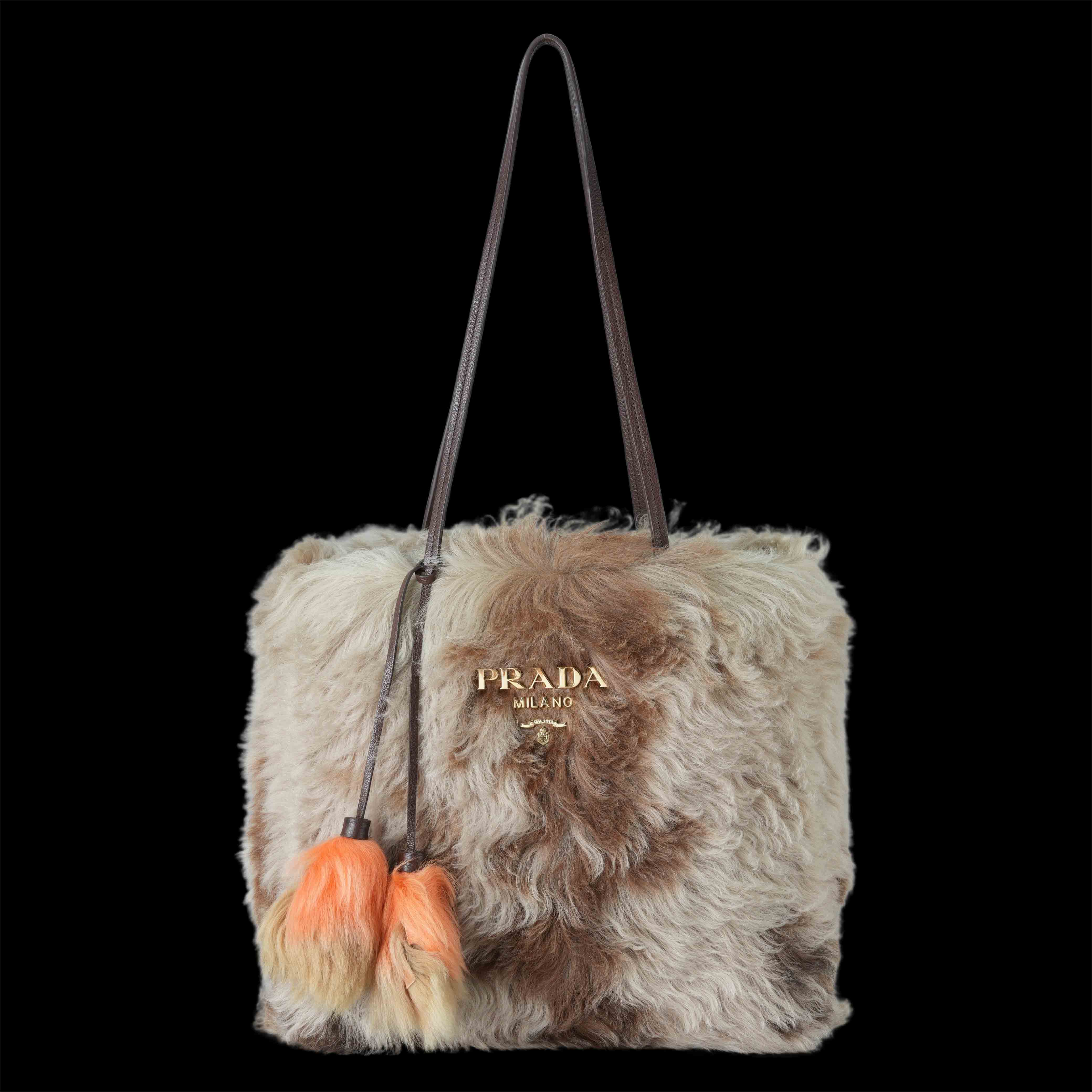 PRADA(USED)프라다 1BG138 퍼 숄더백