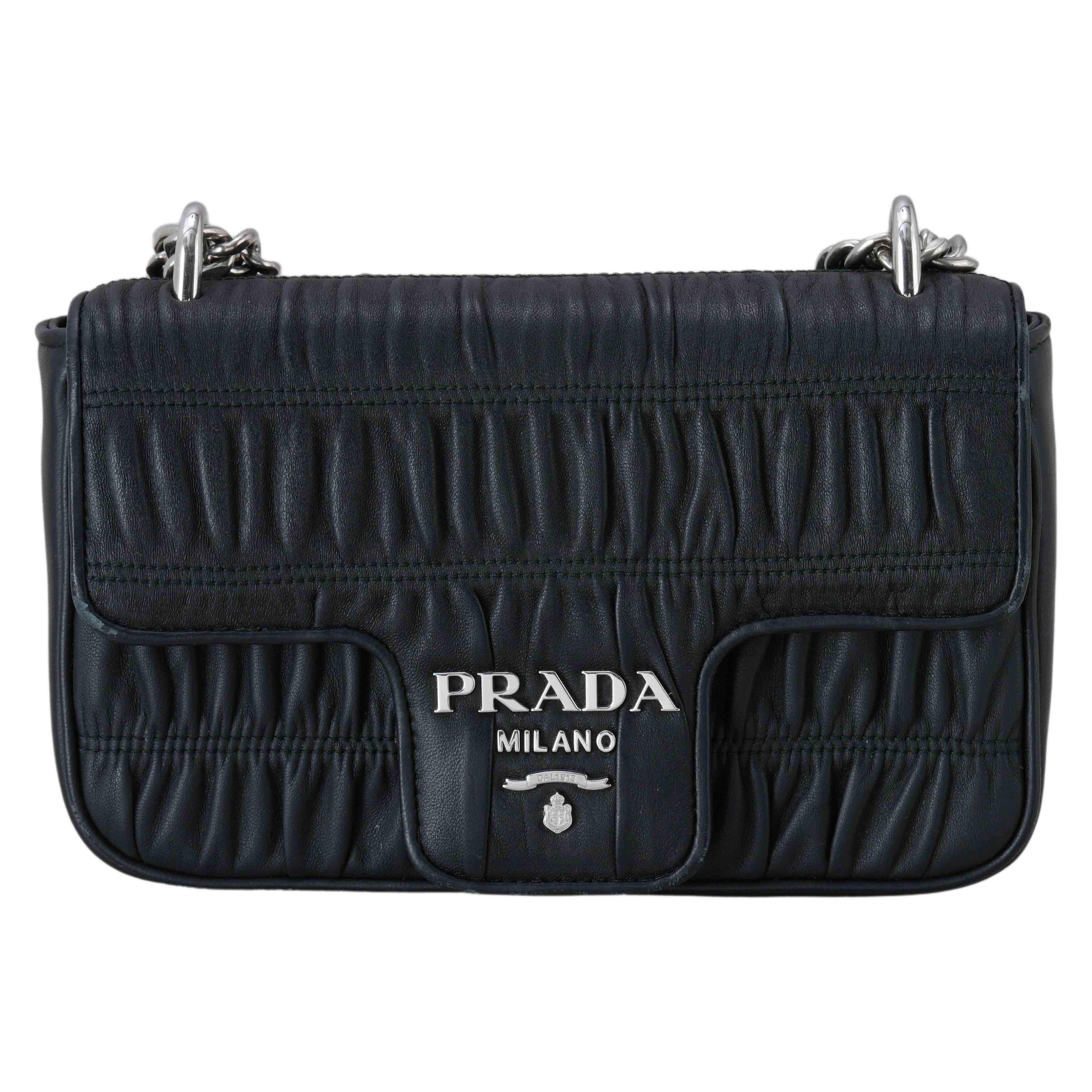 PRADA(USED)프라다 고프레 플랩 체인 숄더백