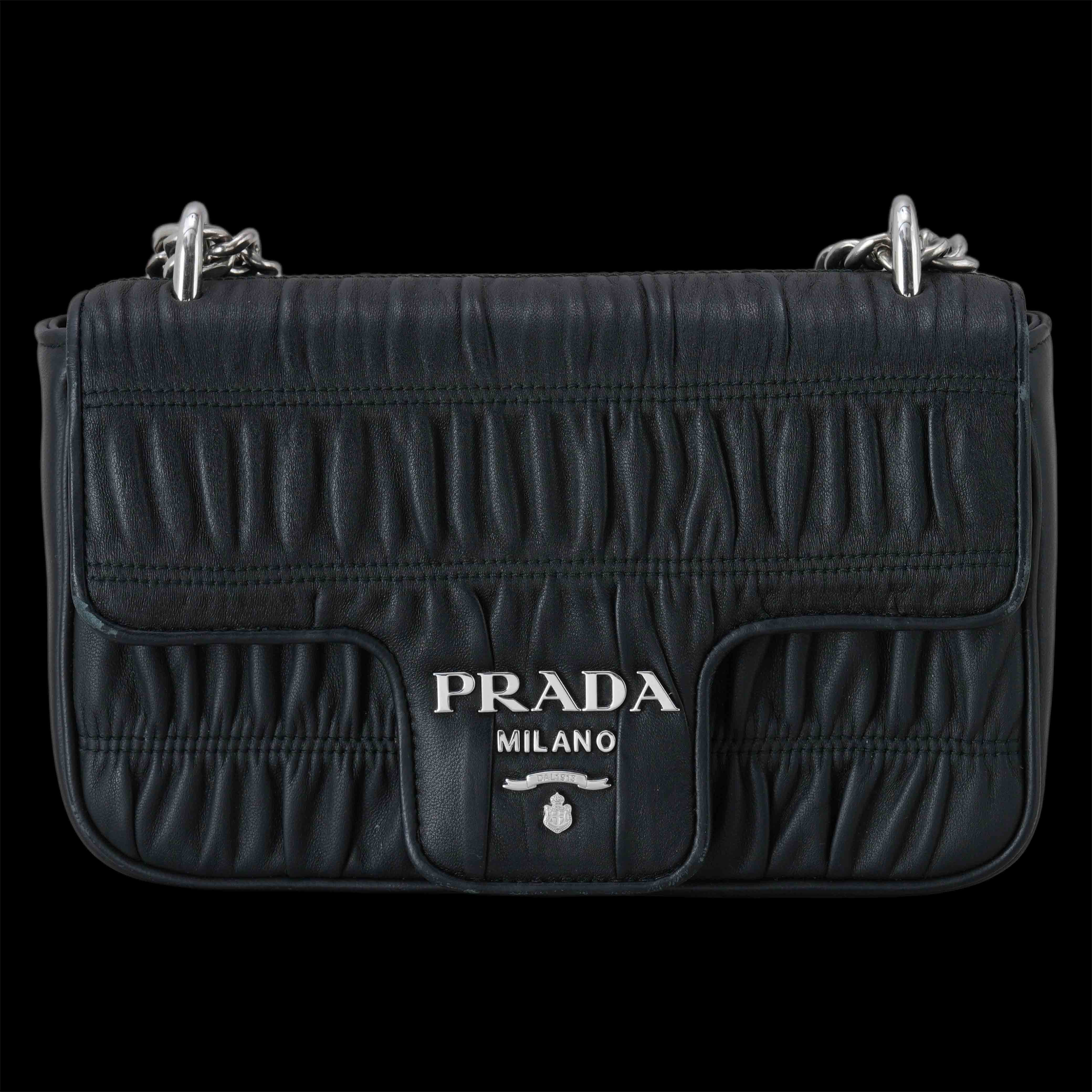 PRADA(USED)프라다 고프레 플랩 체인 숄더백
