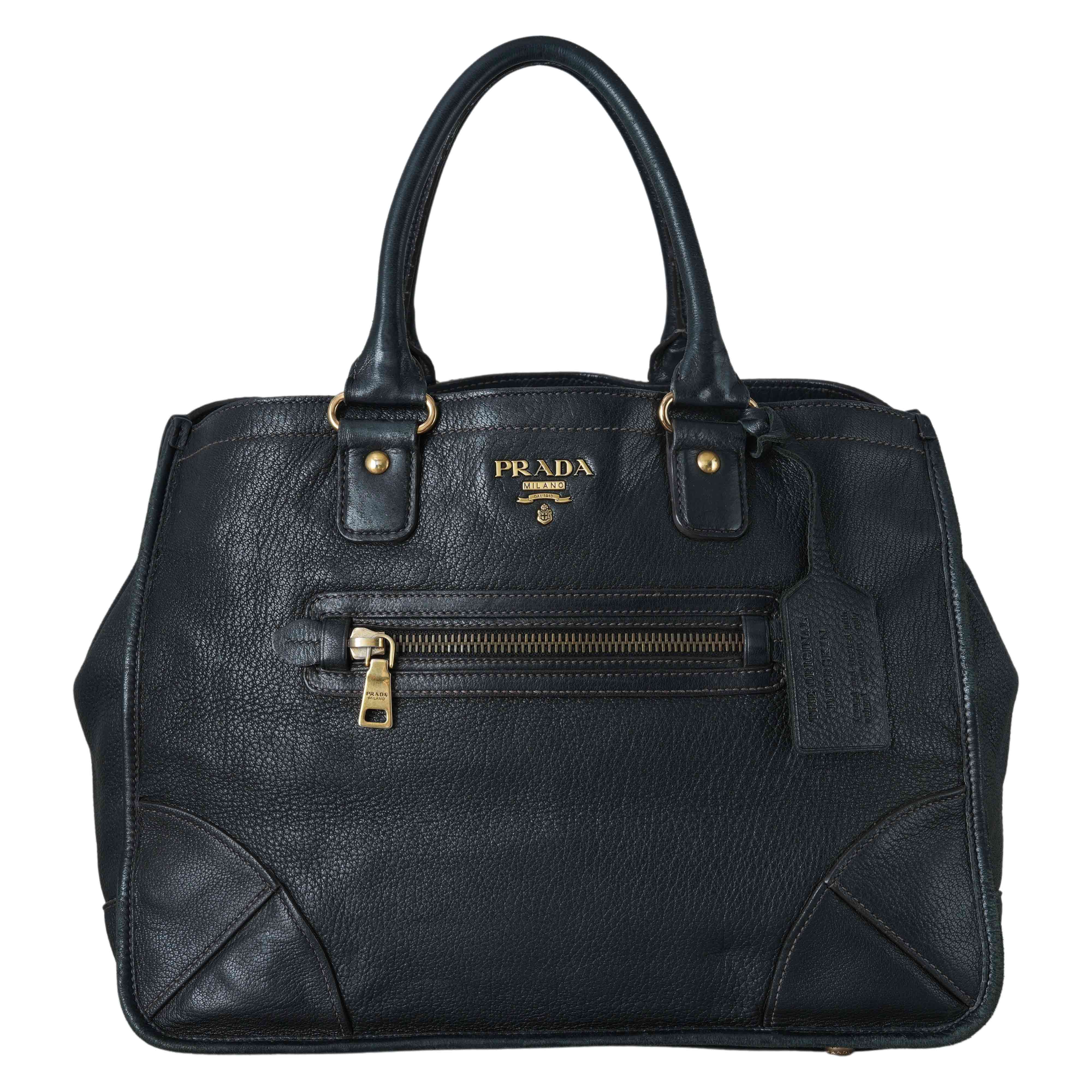 PRADA(USED)프라다 BR4735 레더 토트백