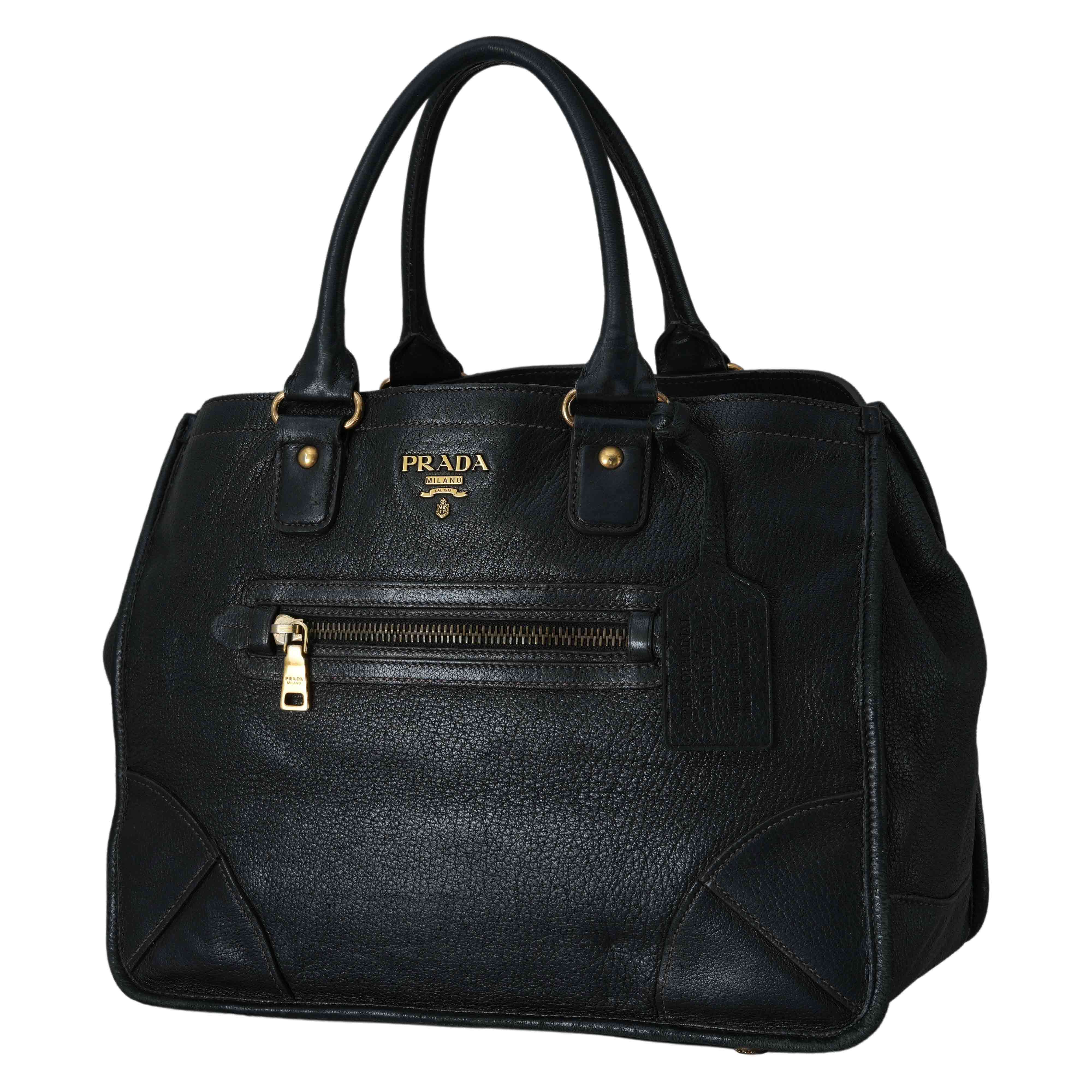 PRADA(USED)프라다 BR4735 레더 토트백