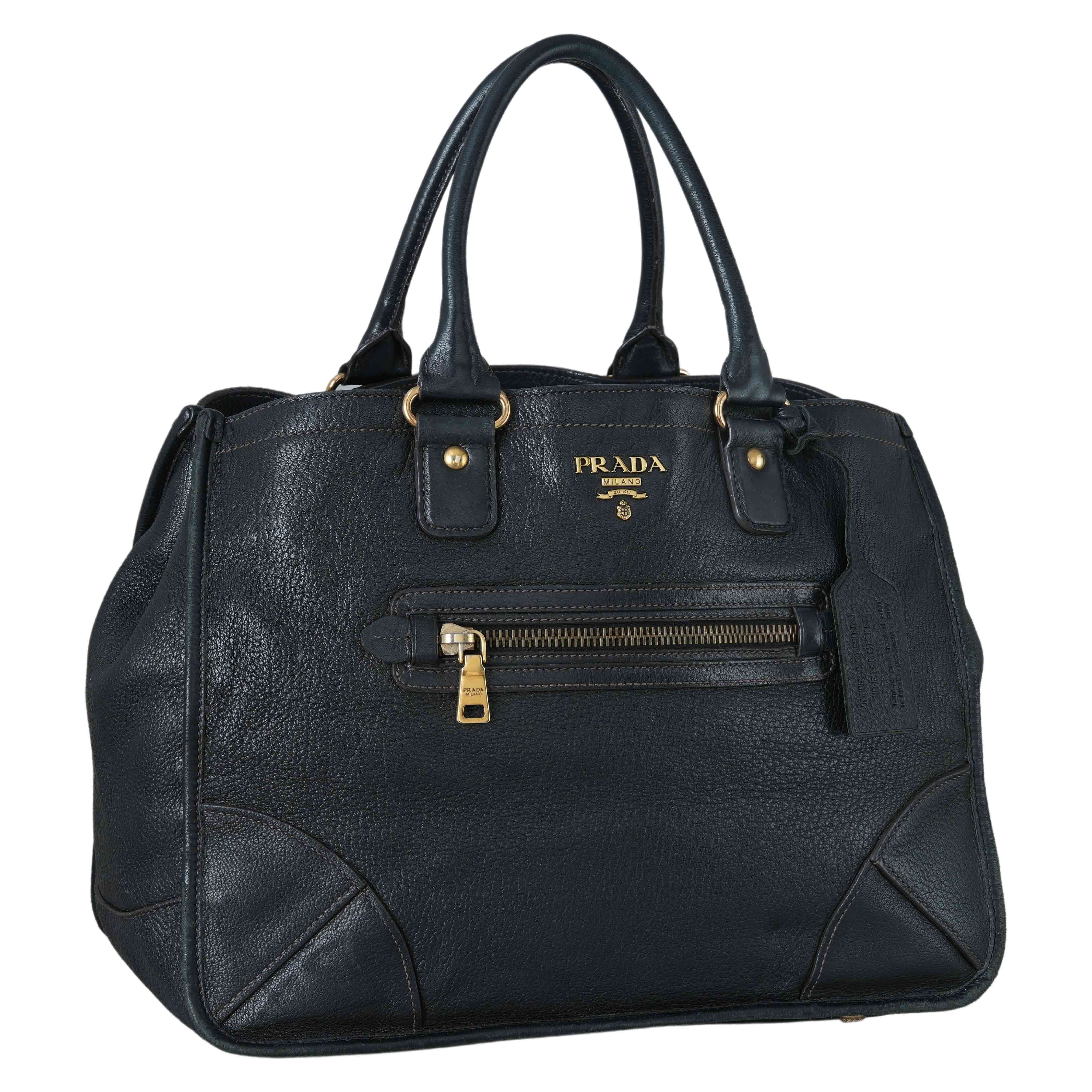 PRADA(USED)프라다 BR4735 레더 토트백