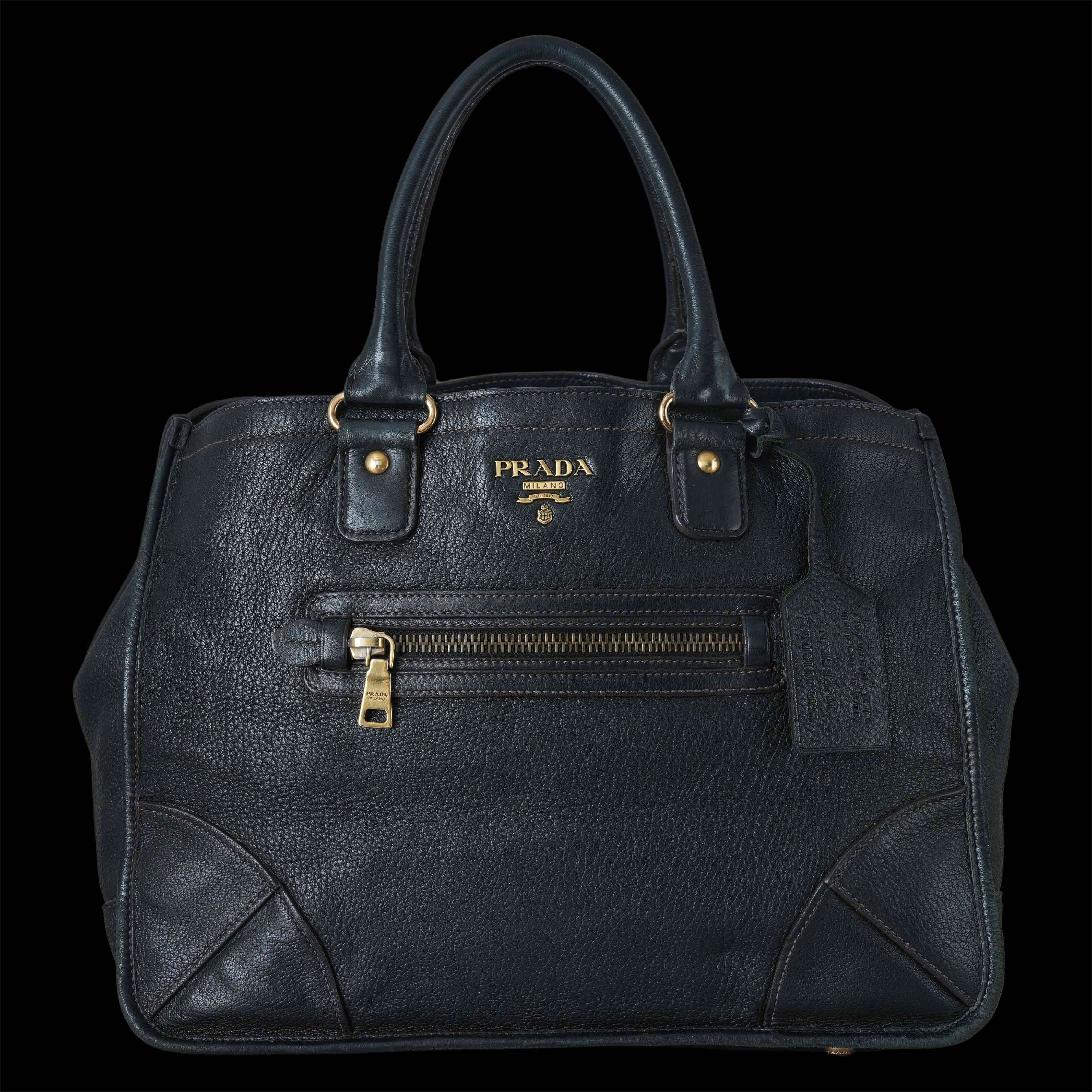 PRADA(USED)프라다 BR4735 레더 토트백
