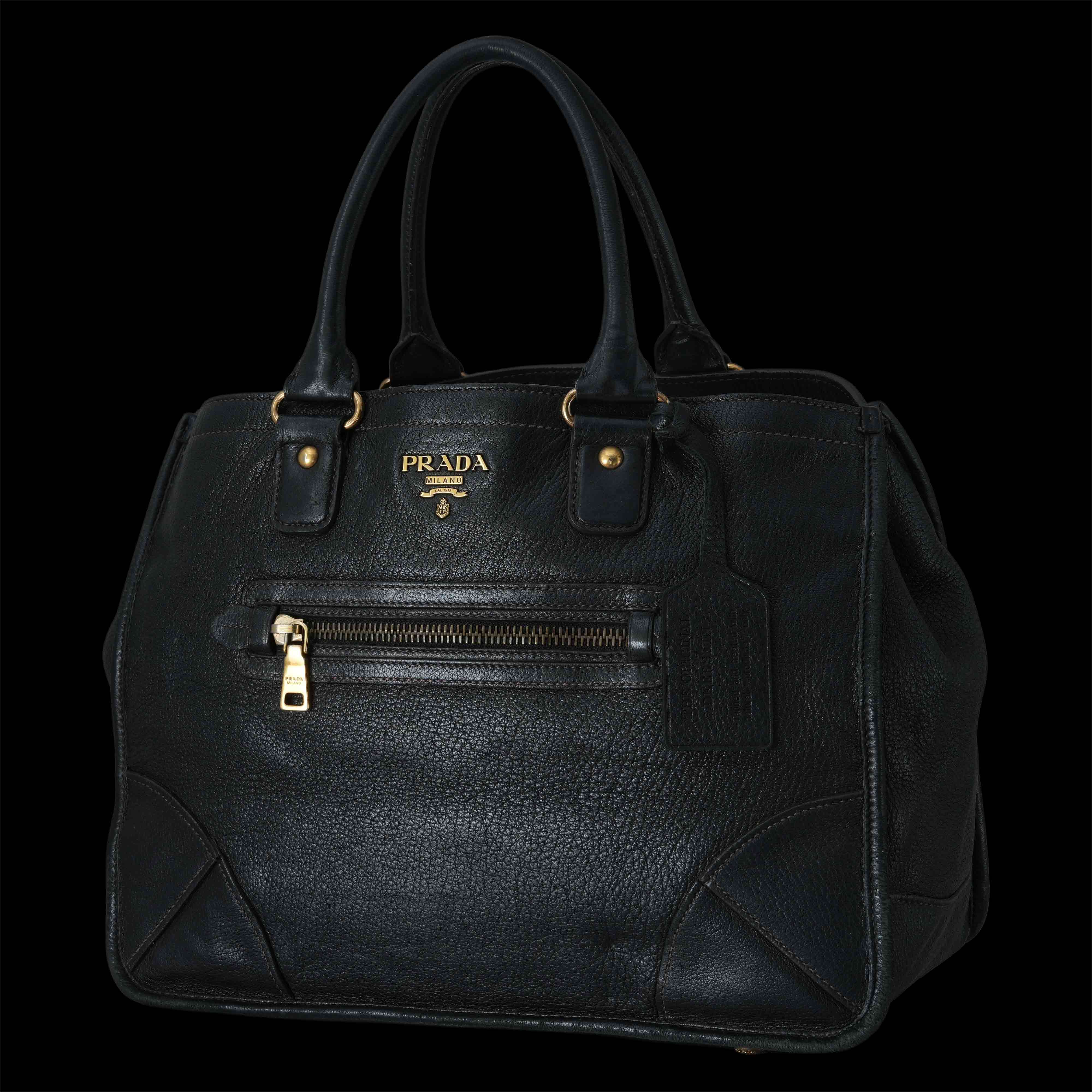 PRADA(USED)프라다 BR4735 레더 토트백