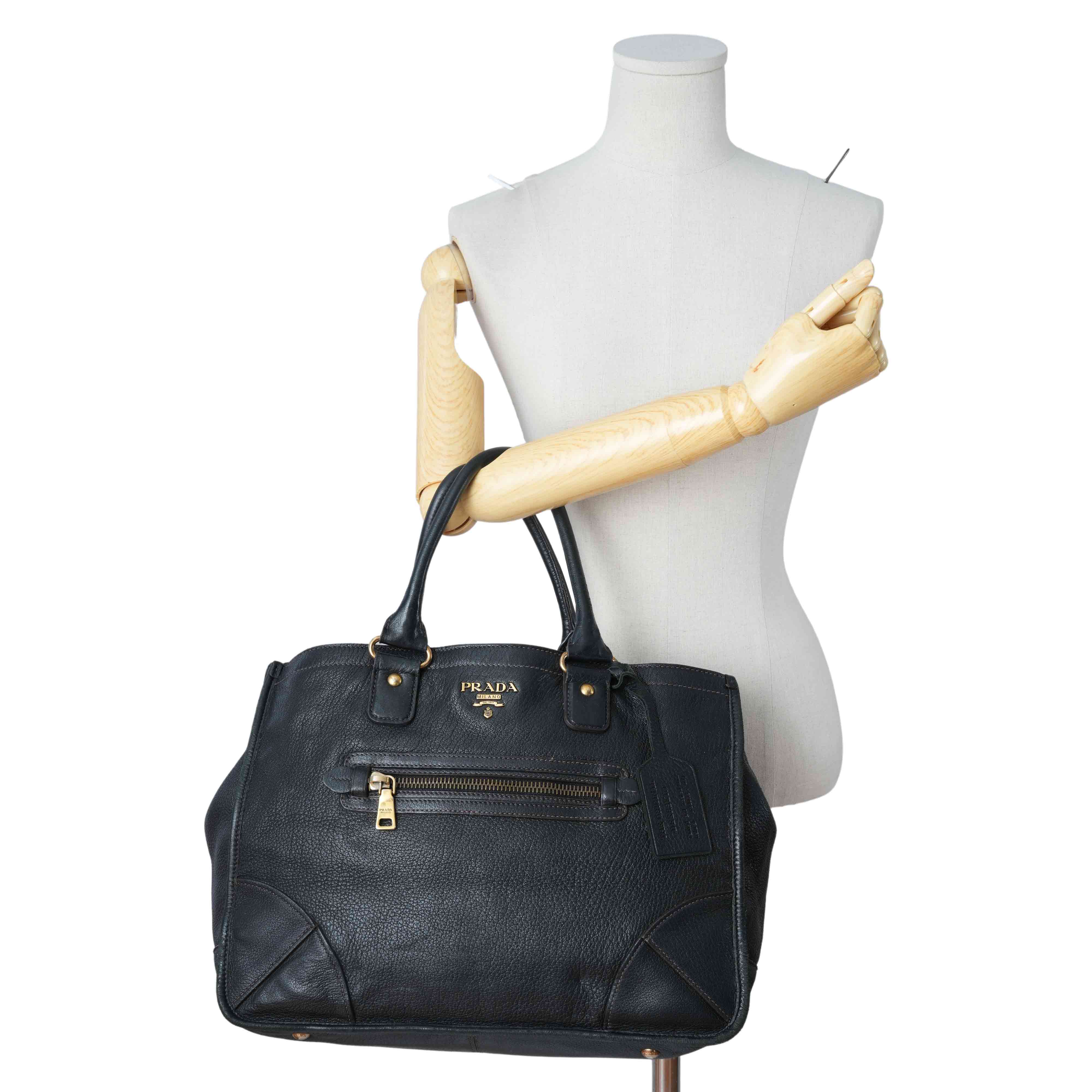 PRADA(USED)프라다 BR4735 레더 토트백