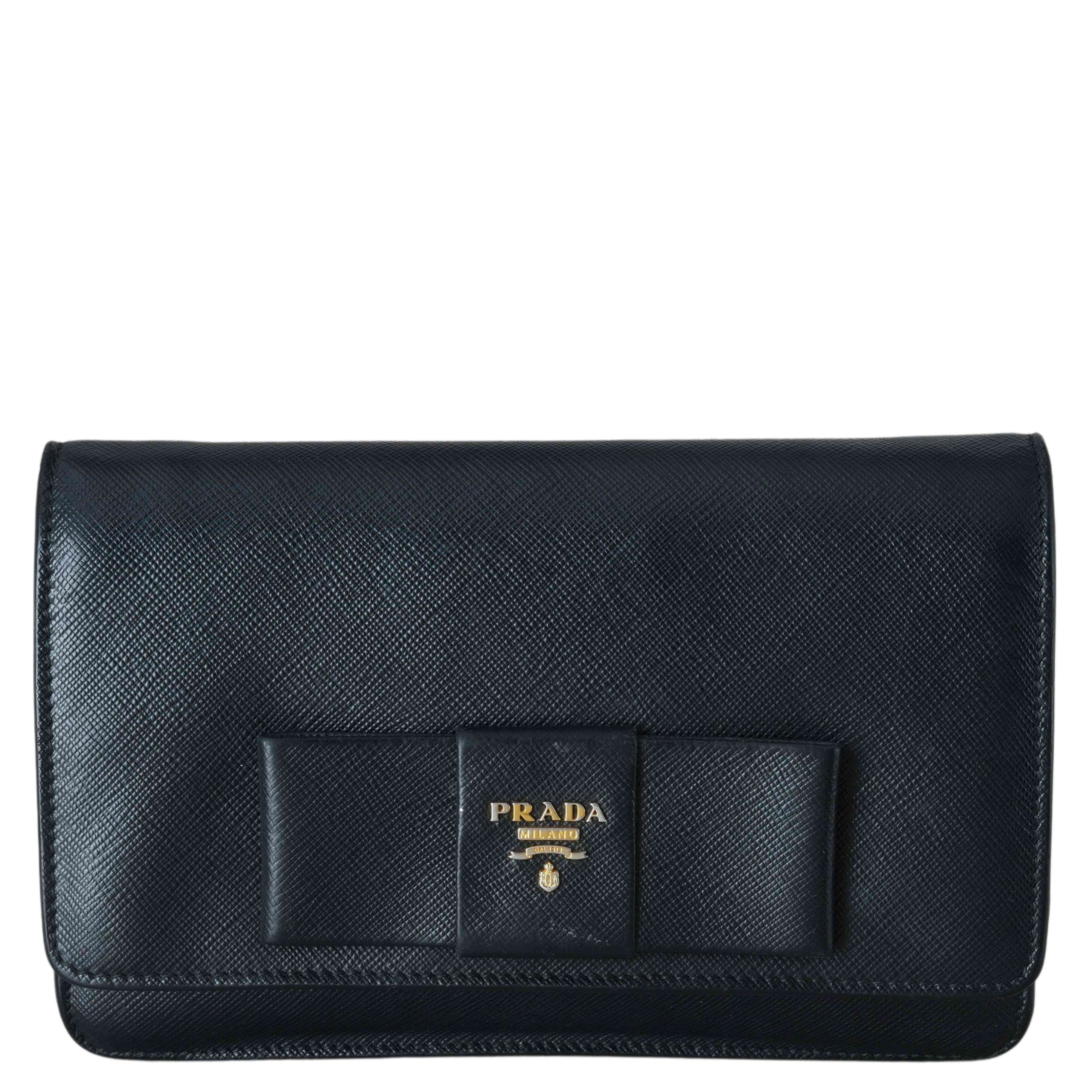 PRADA(USED)프라다 사피아노 리본 장식 크로스백