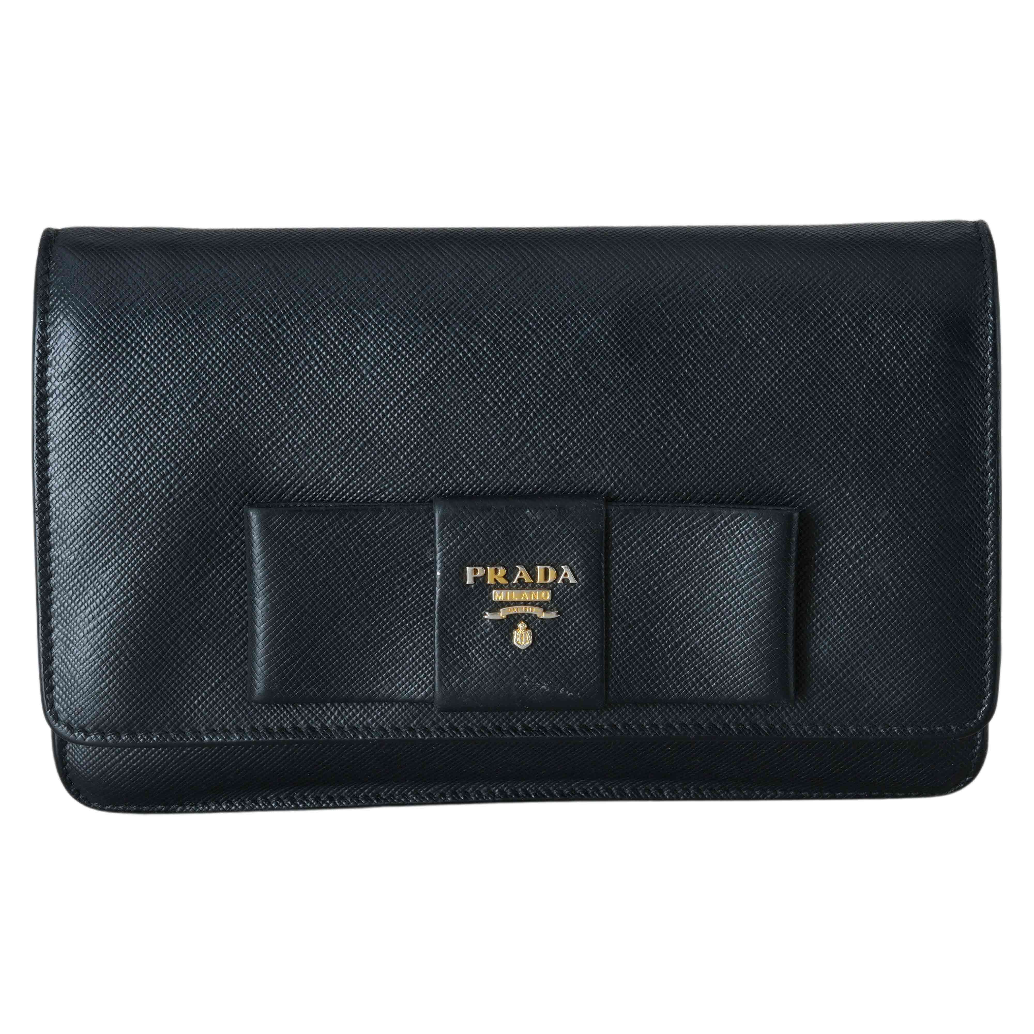 PRADA(USED)프라다 사피아노 리본 장식 크로스백