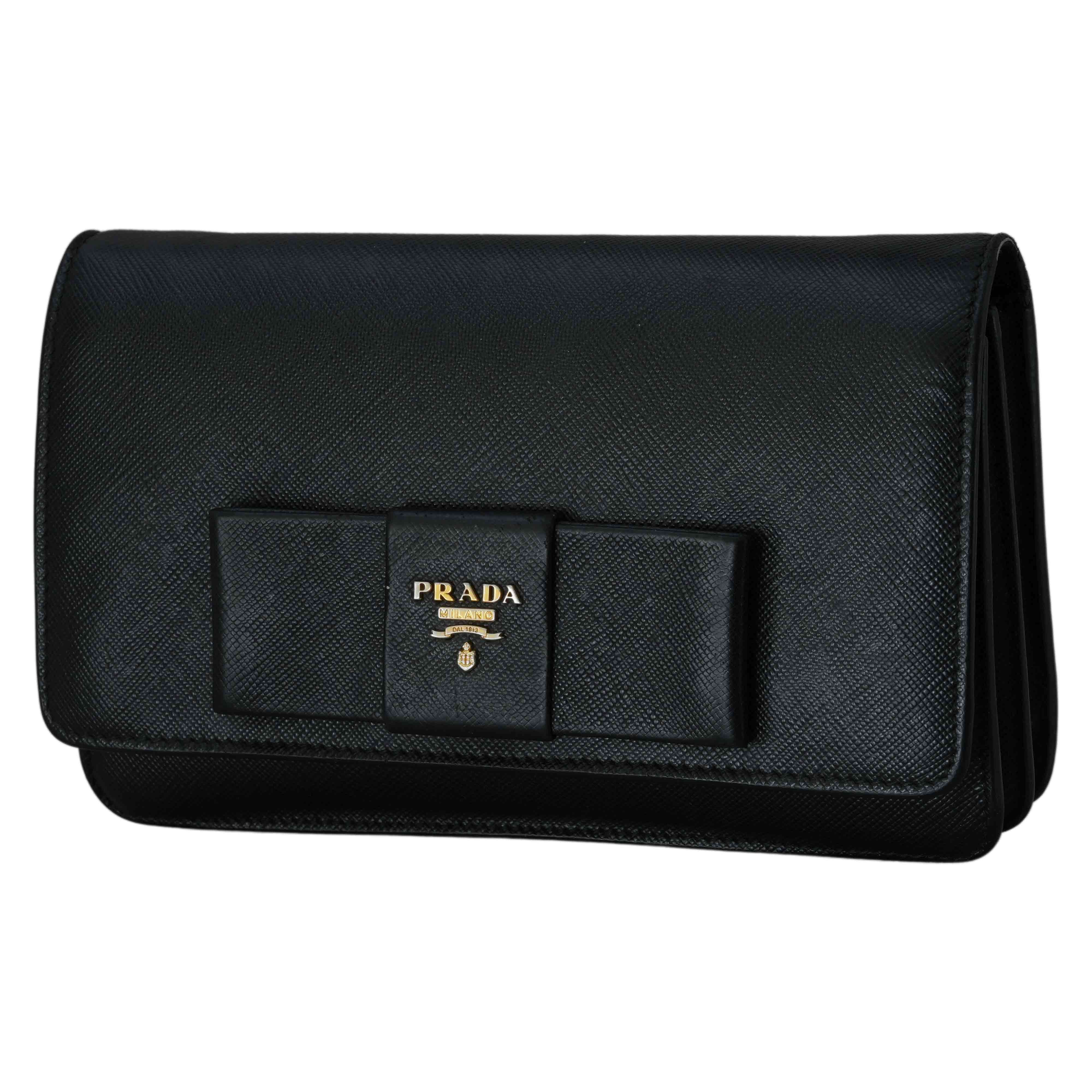 PRADA(USED)프라다 사피아노 리본 장식 크로스백