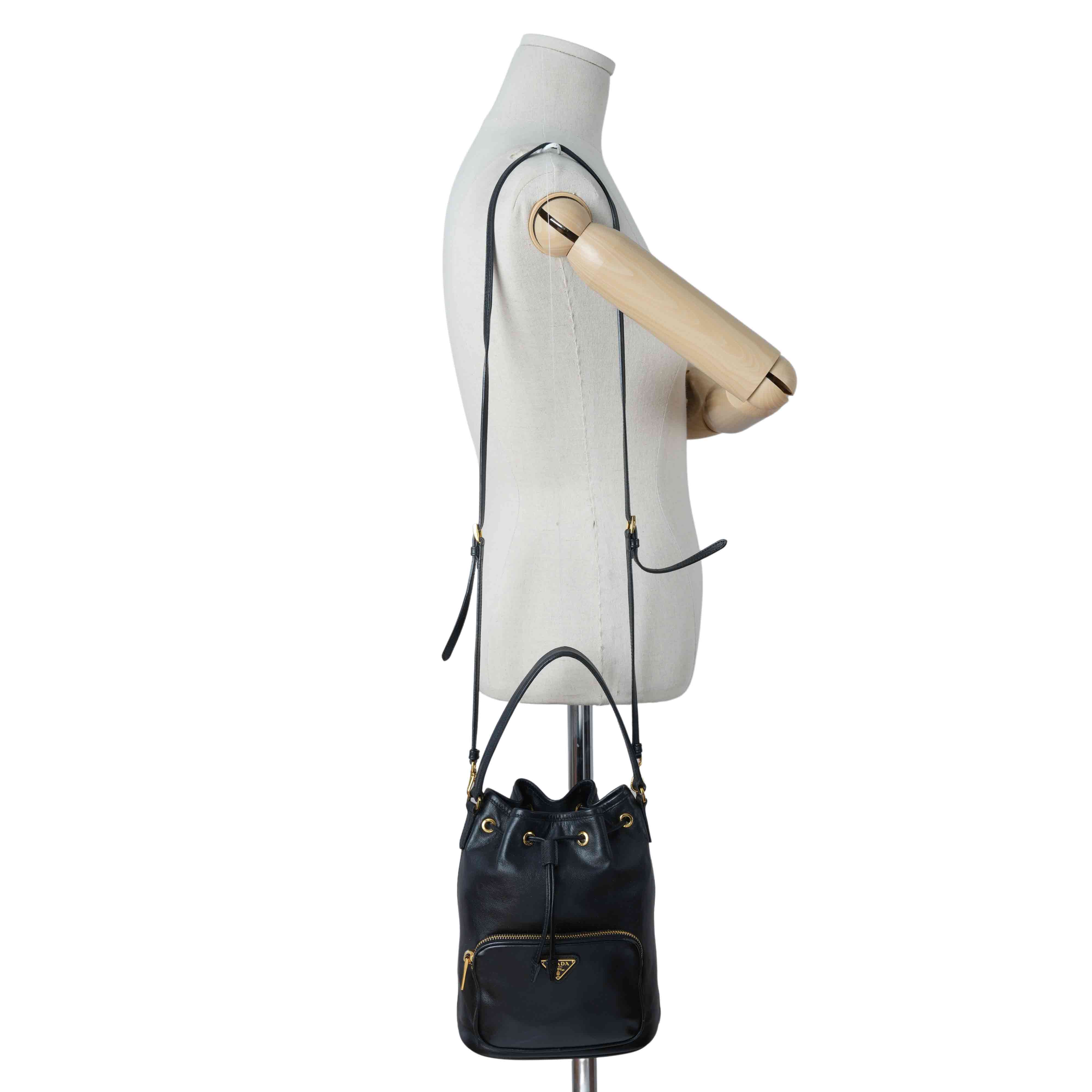 PRADA(USED)프라다 1BH038 레더 듀엣 버킷백