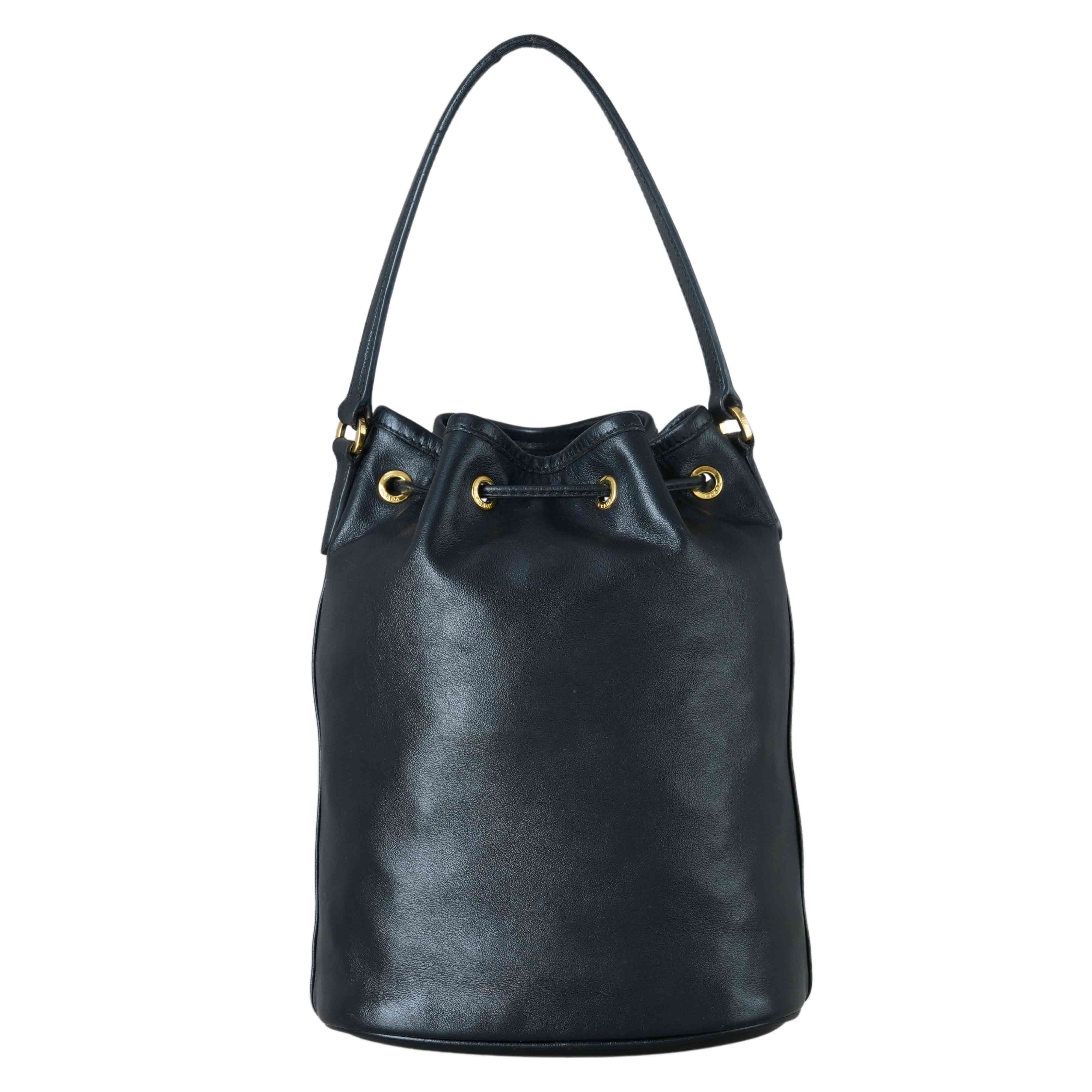 PRADA(USED)프라다 1BH038 레더 듀엣 버킷백