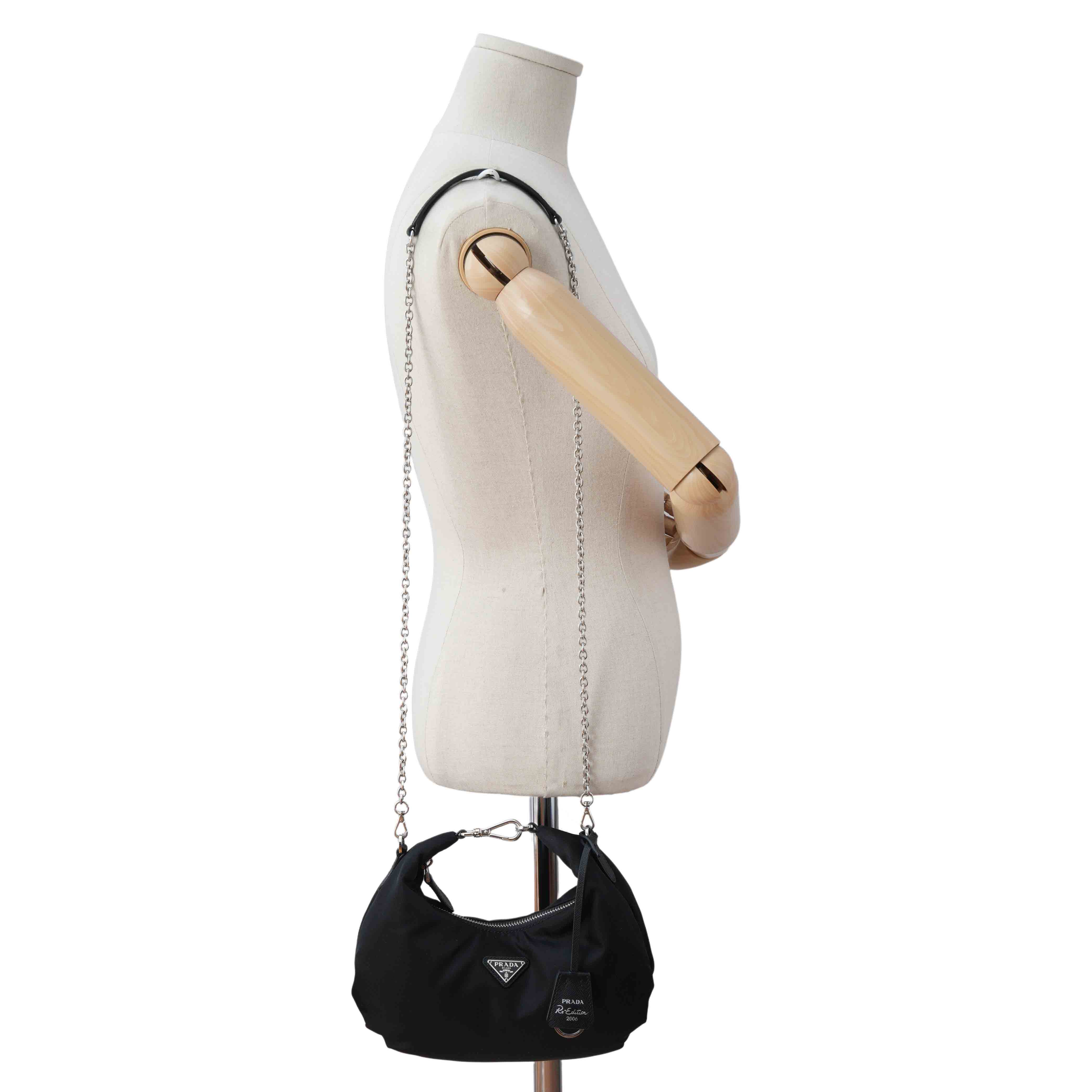 PRADA(USED)프라다 1BH172 리나일론 체인 호보백