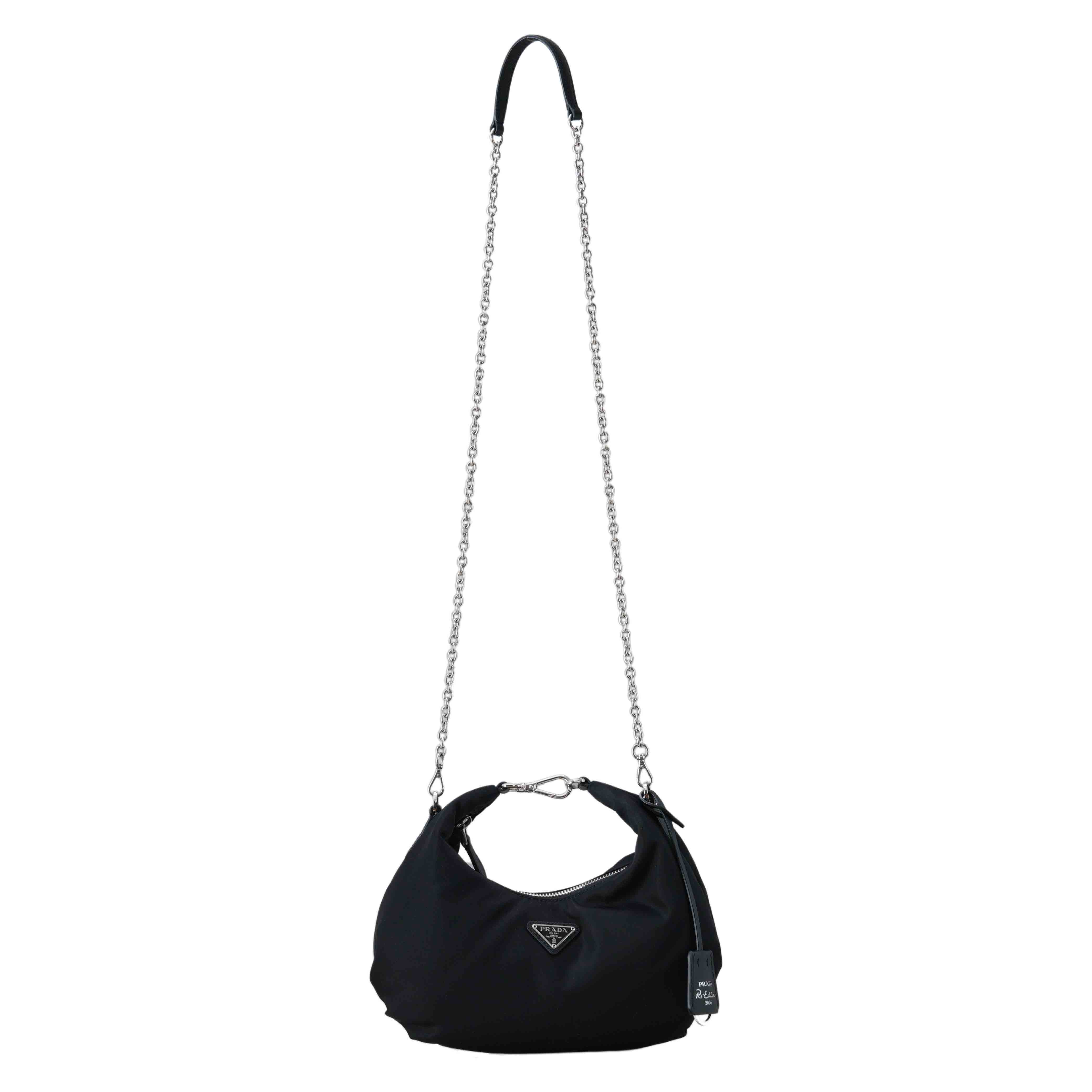 PRADA(USED)프라다 1BH172 리나일론 체인 호보백