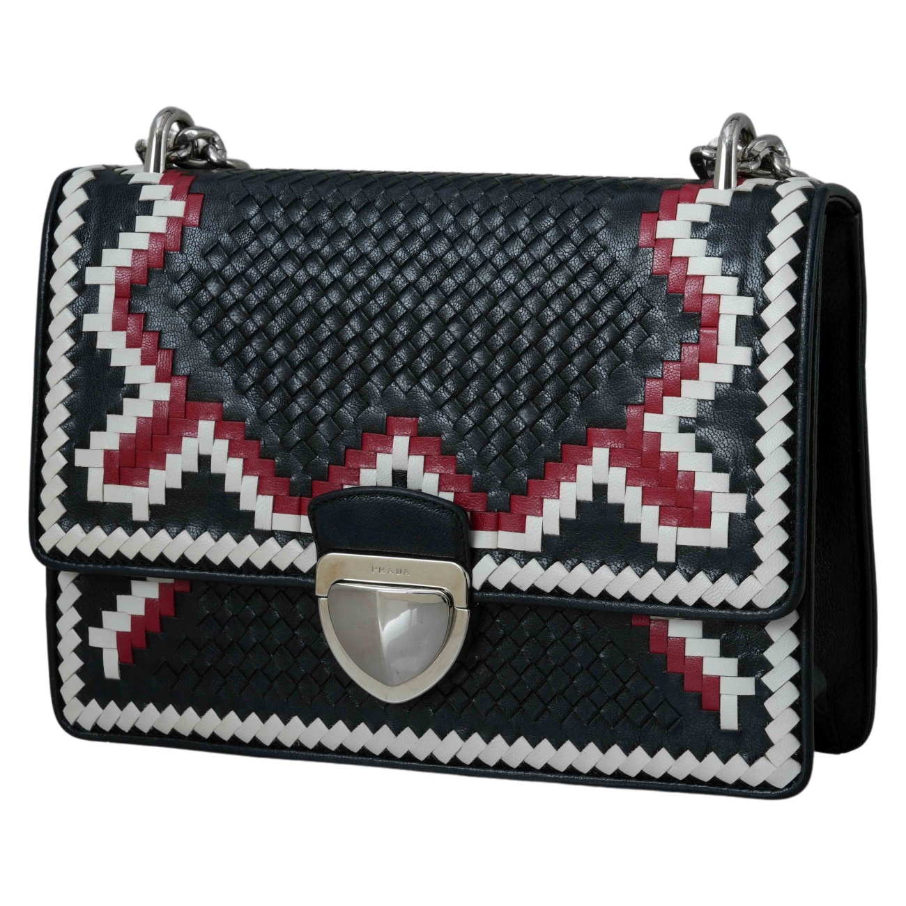 PRADA(USED)프라다 1BD038 마드라스 체인 숄더백