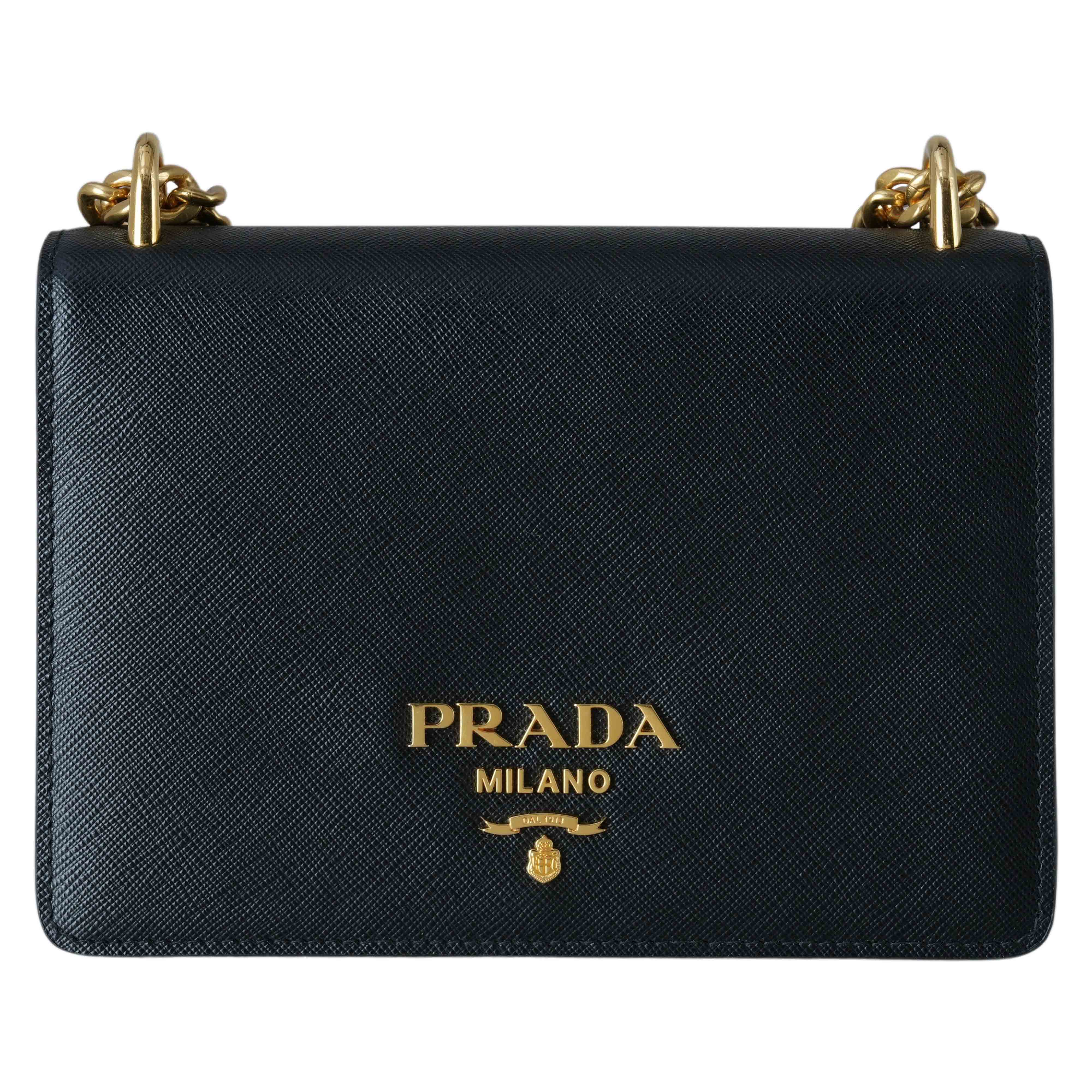 PRADA(USED)프라다 1BD133 사피아노 파티나 체인 숄더백