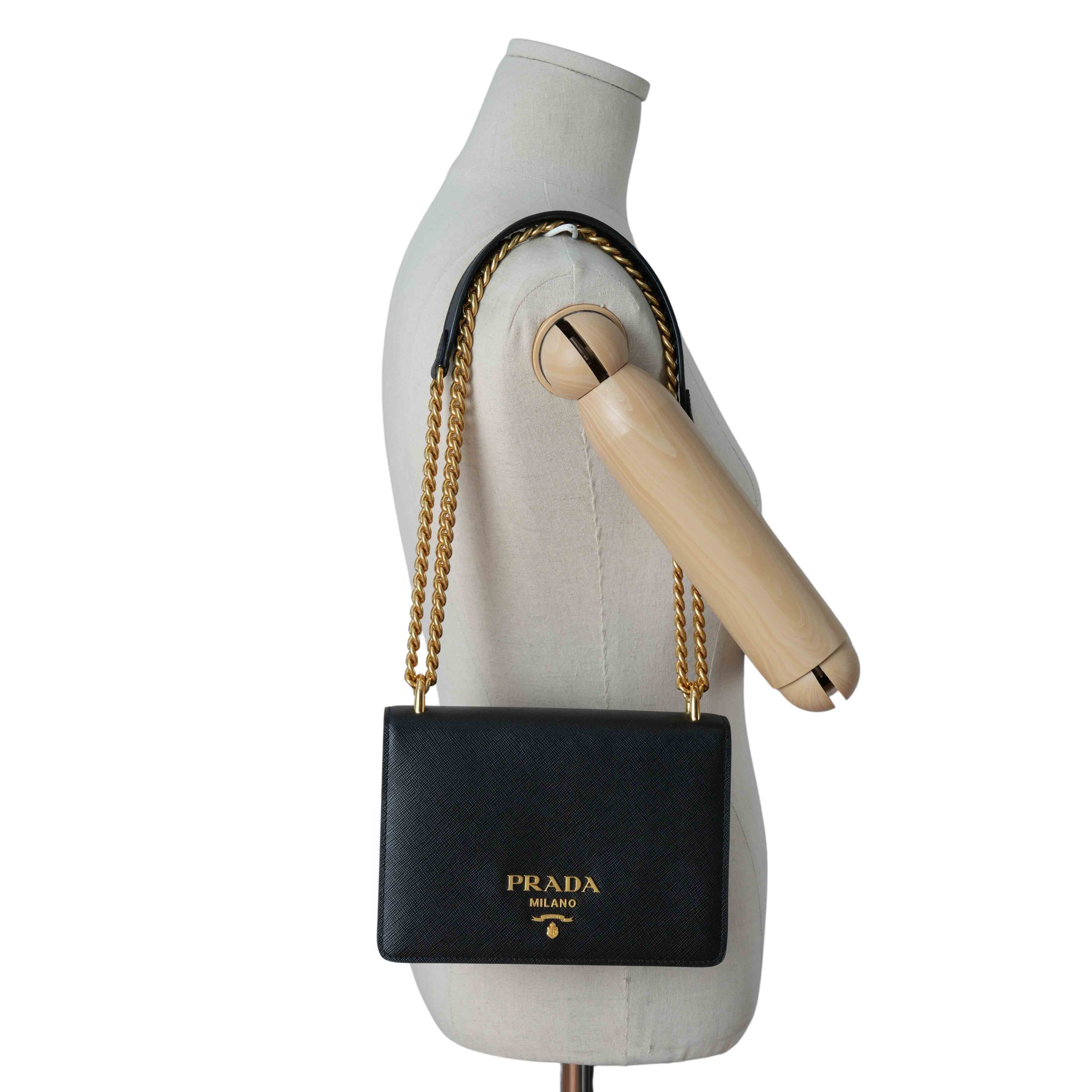 PRADA(USED)프라다 1BD133 사피아노 파티나 체인 숄더백