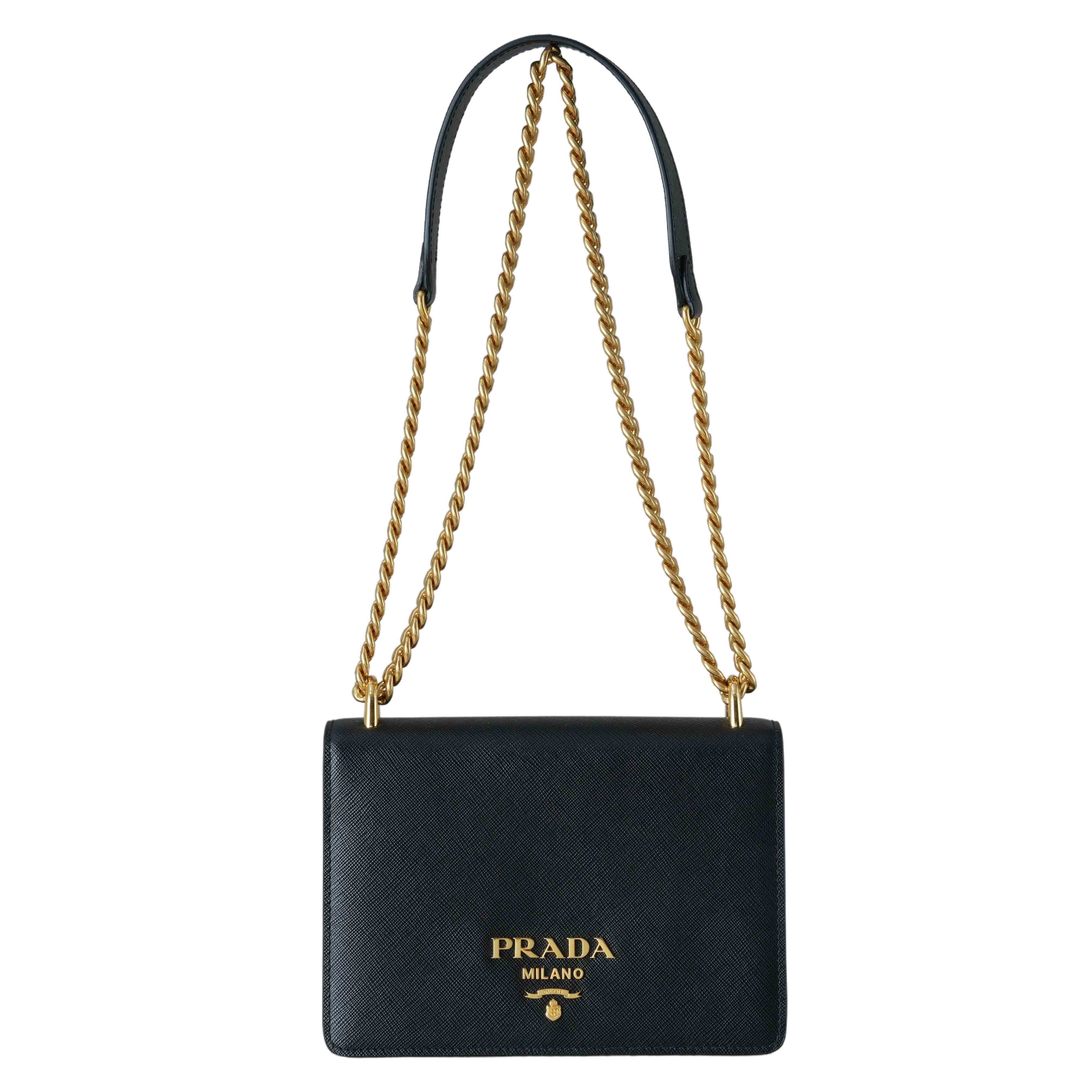 PRADA(USED)프라다 1BD133 사피아노 파티나 체인 숄더백