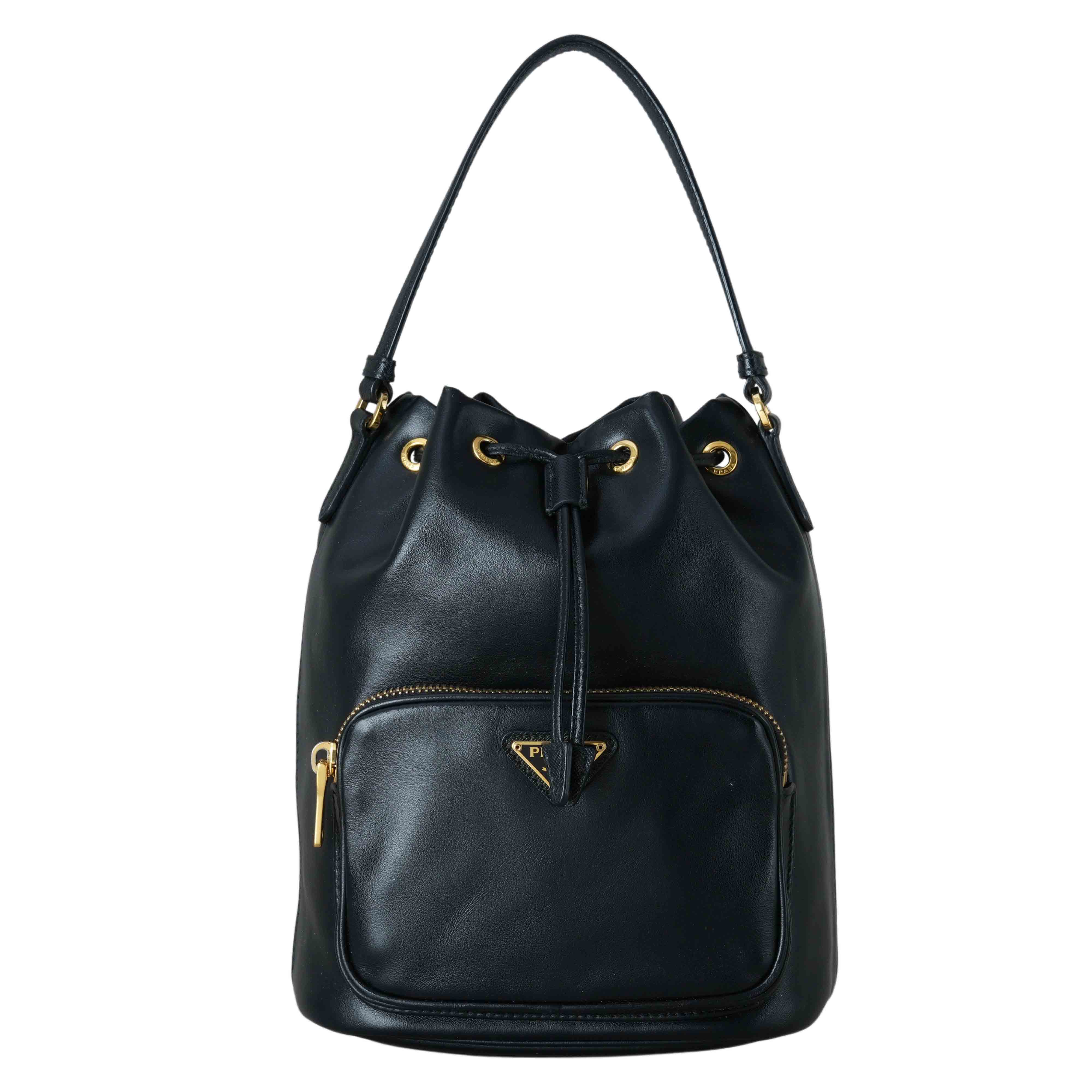 PRADA(USED)프라다 1BH038 레더 버킷백