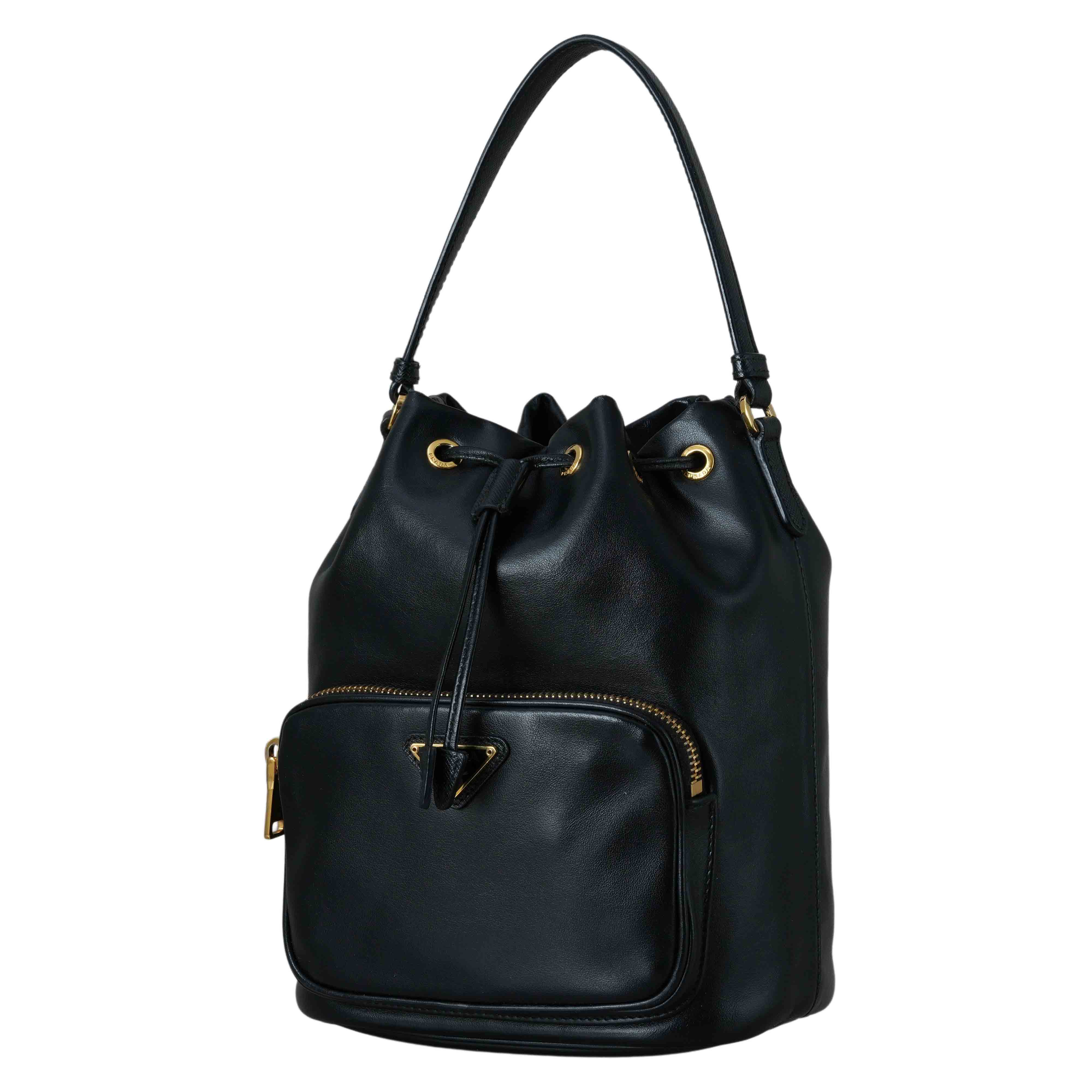 PRADA(USED)프라다 1BH038 레더 버킷백