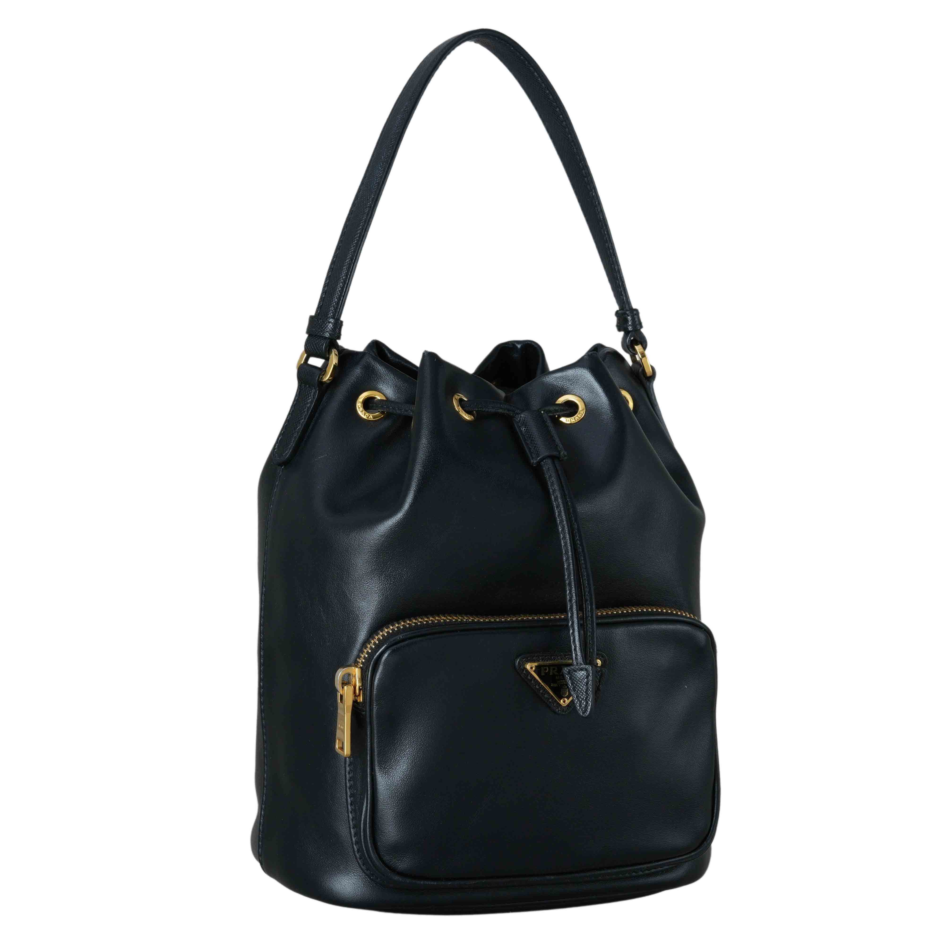 PRADA(USED)프라다 1BH038 레더 버킷백