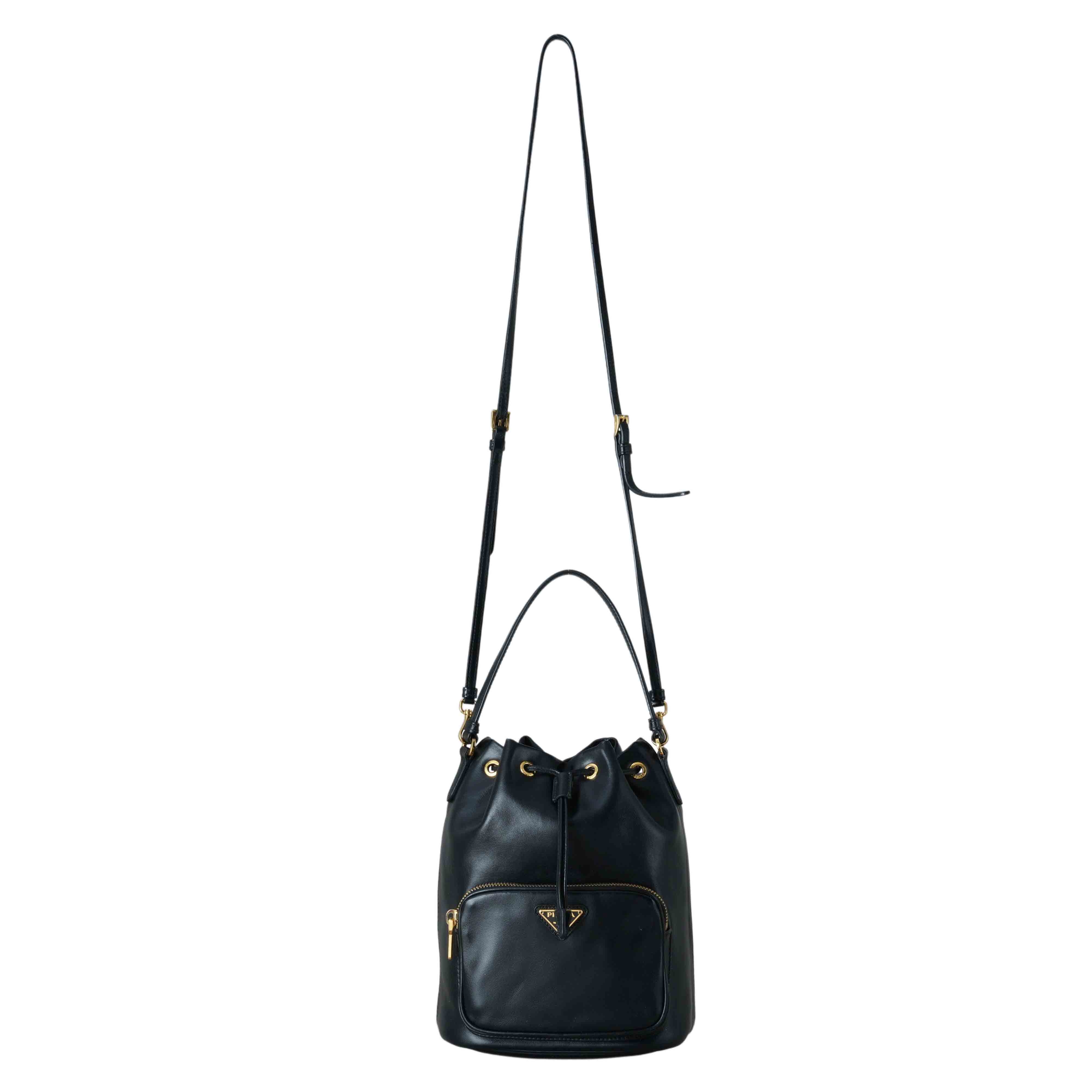 PRADA(USED)프라다 1BH038 레더 버킷백