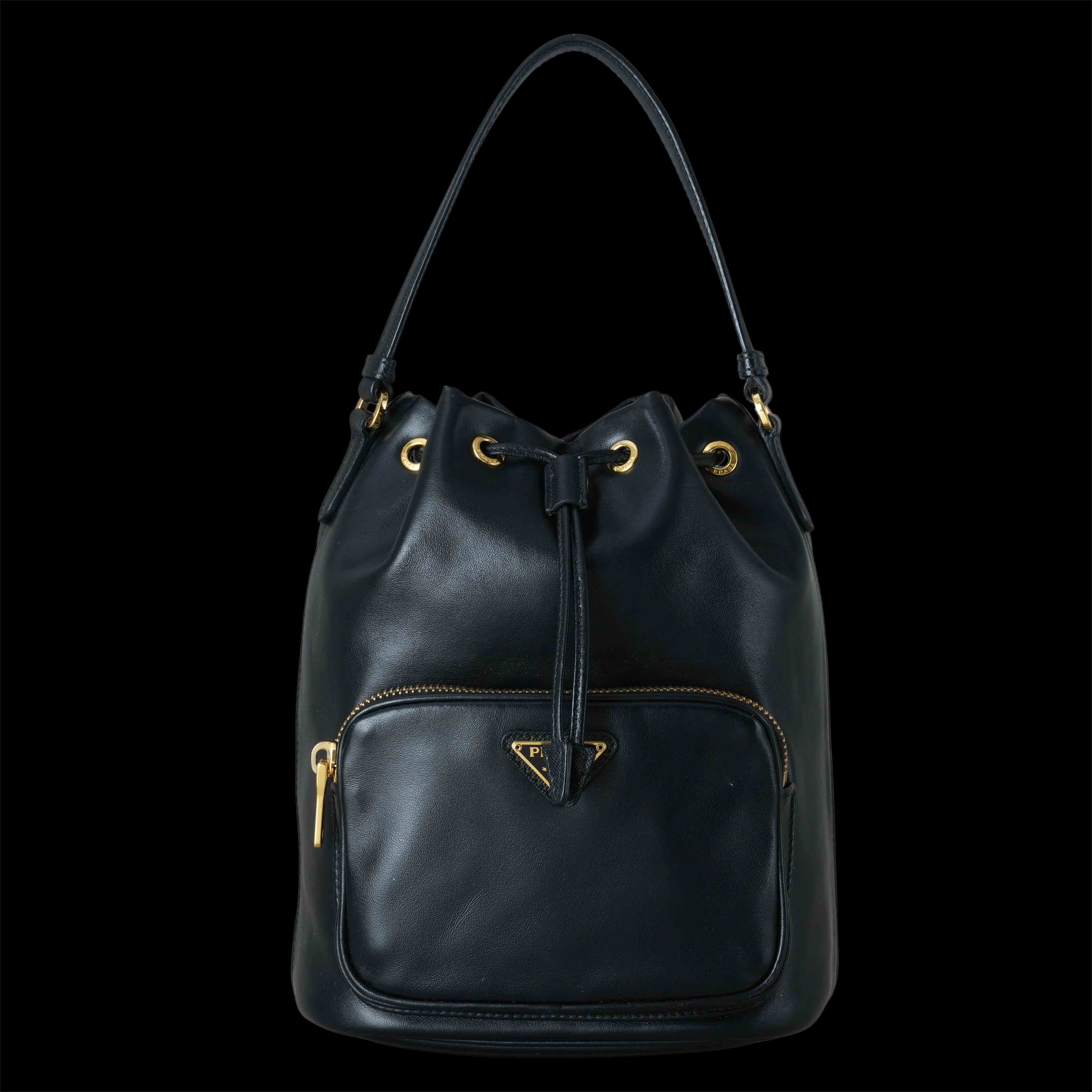 PRADA(USED)프라다 1BH038 레더 버킷백