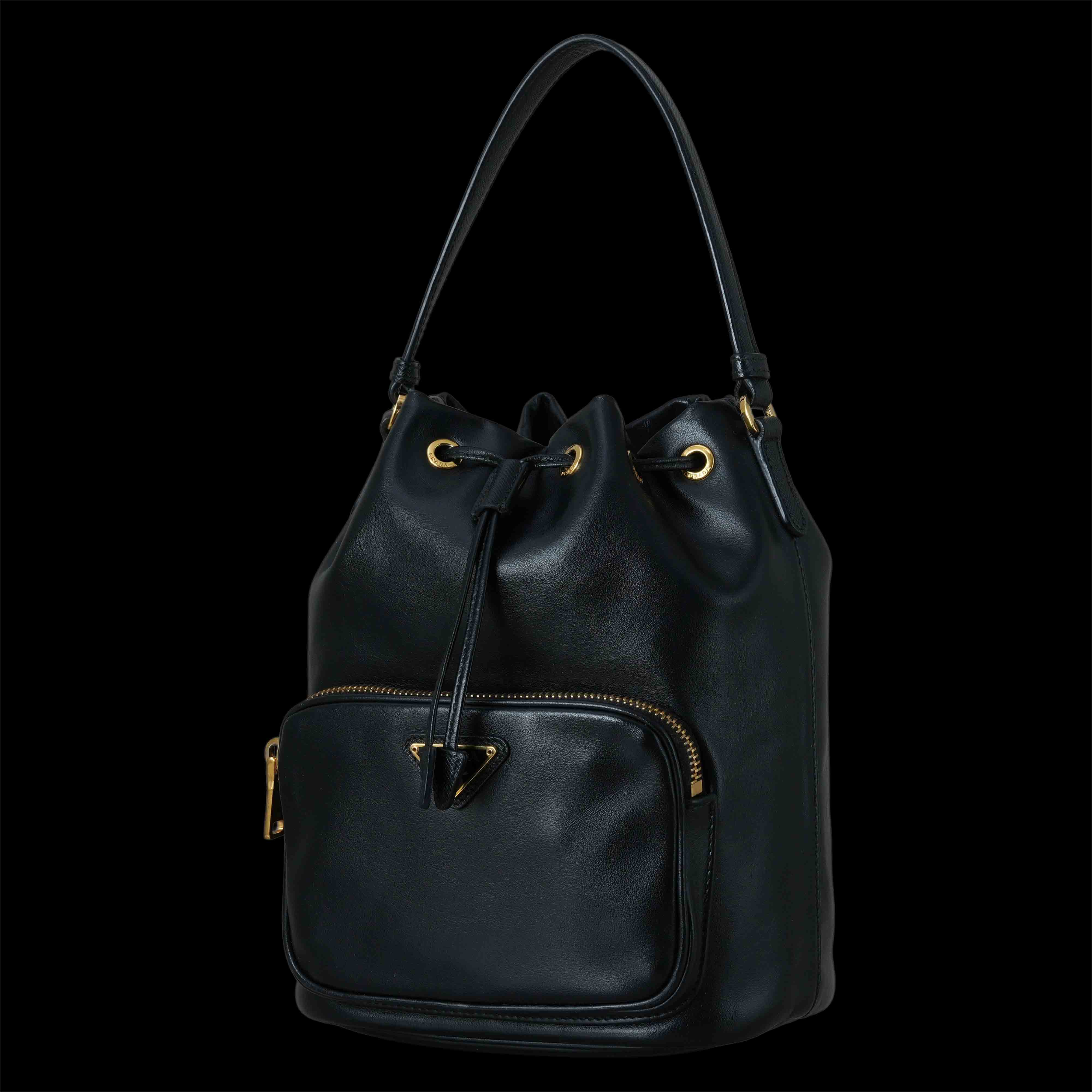 PRADA(USED)프라다 1BH038 레더 버킷백