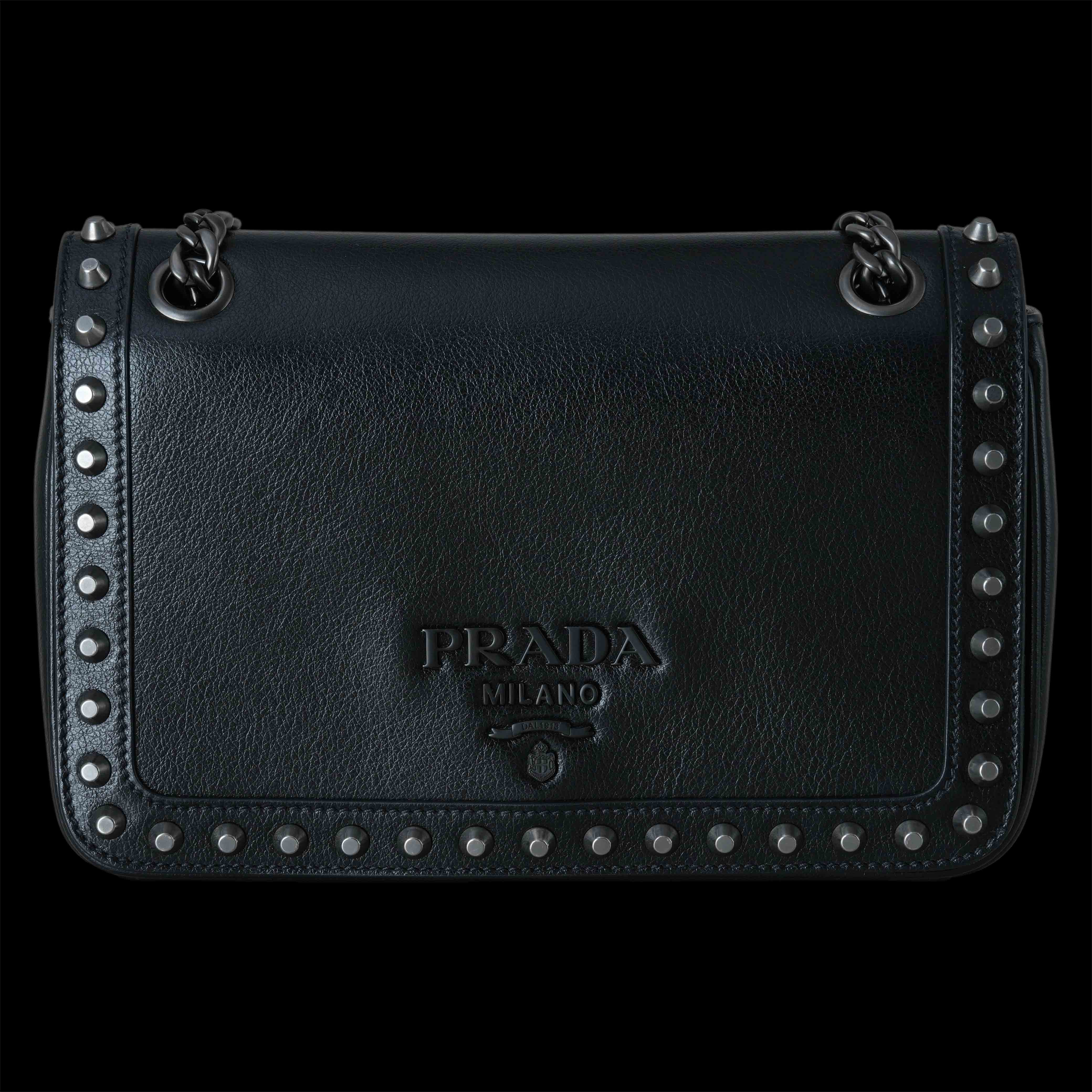PRADA(USED)프라다 1BD147 스터드 플랩 숄더백