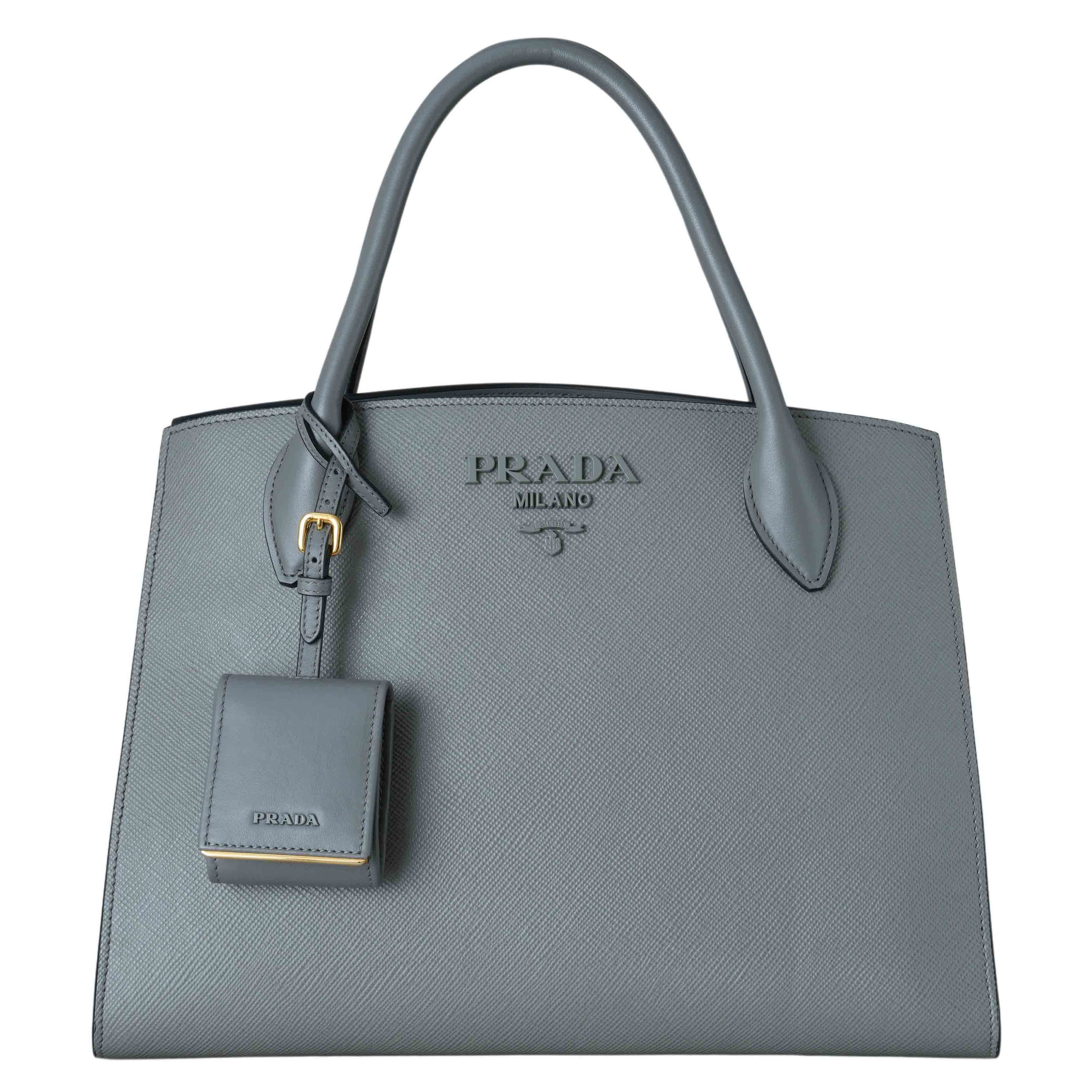 PRADA(USED)프라다 1BA155 사피아노 모노크롬 토트백