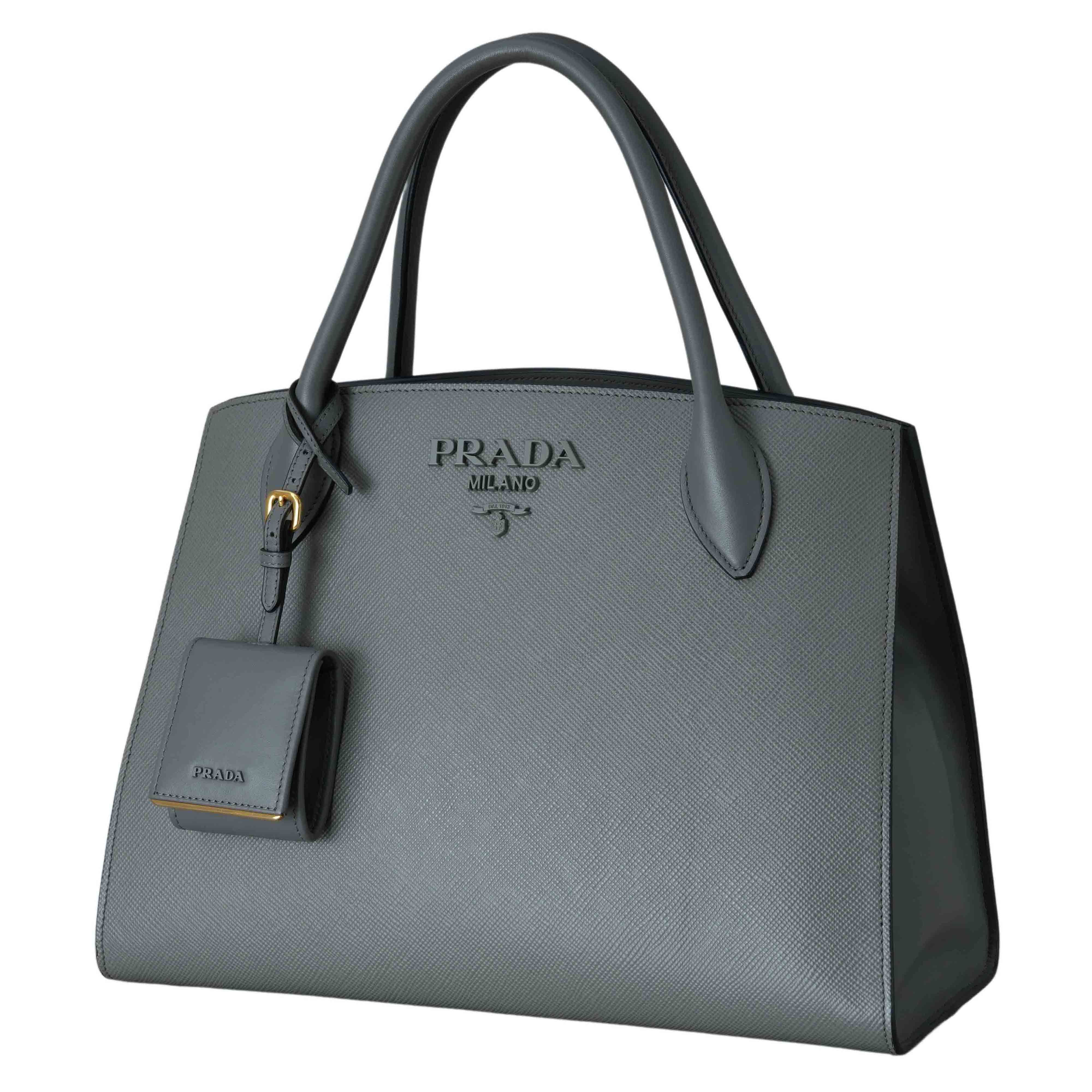 PRADA(USED)프라다 1BA155 사피아노 모노크롬 토트백