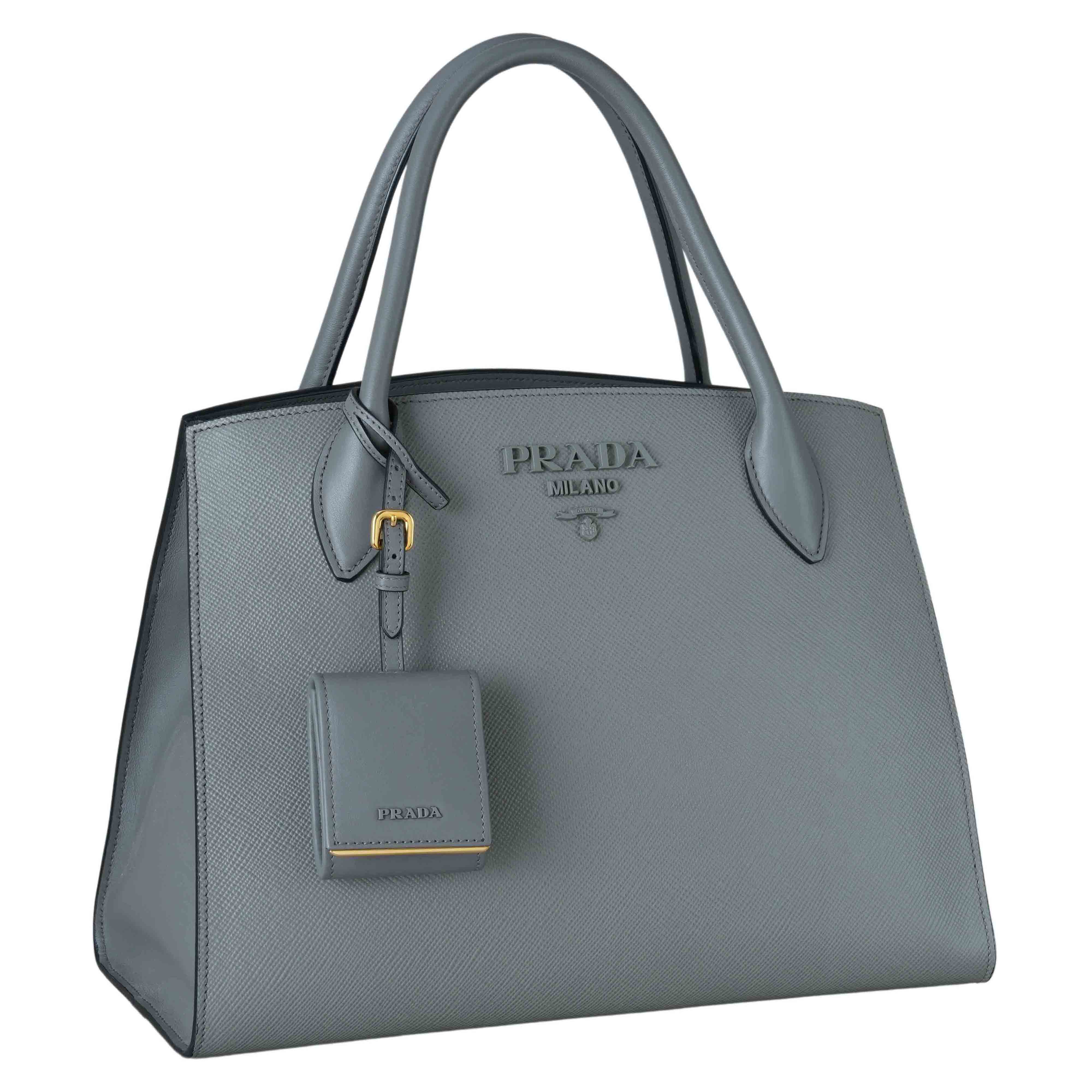 PRADA(USED)프라다 1BA155 사피아노 모노크롬 토트백