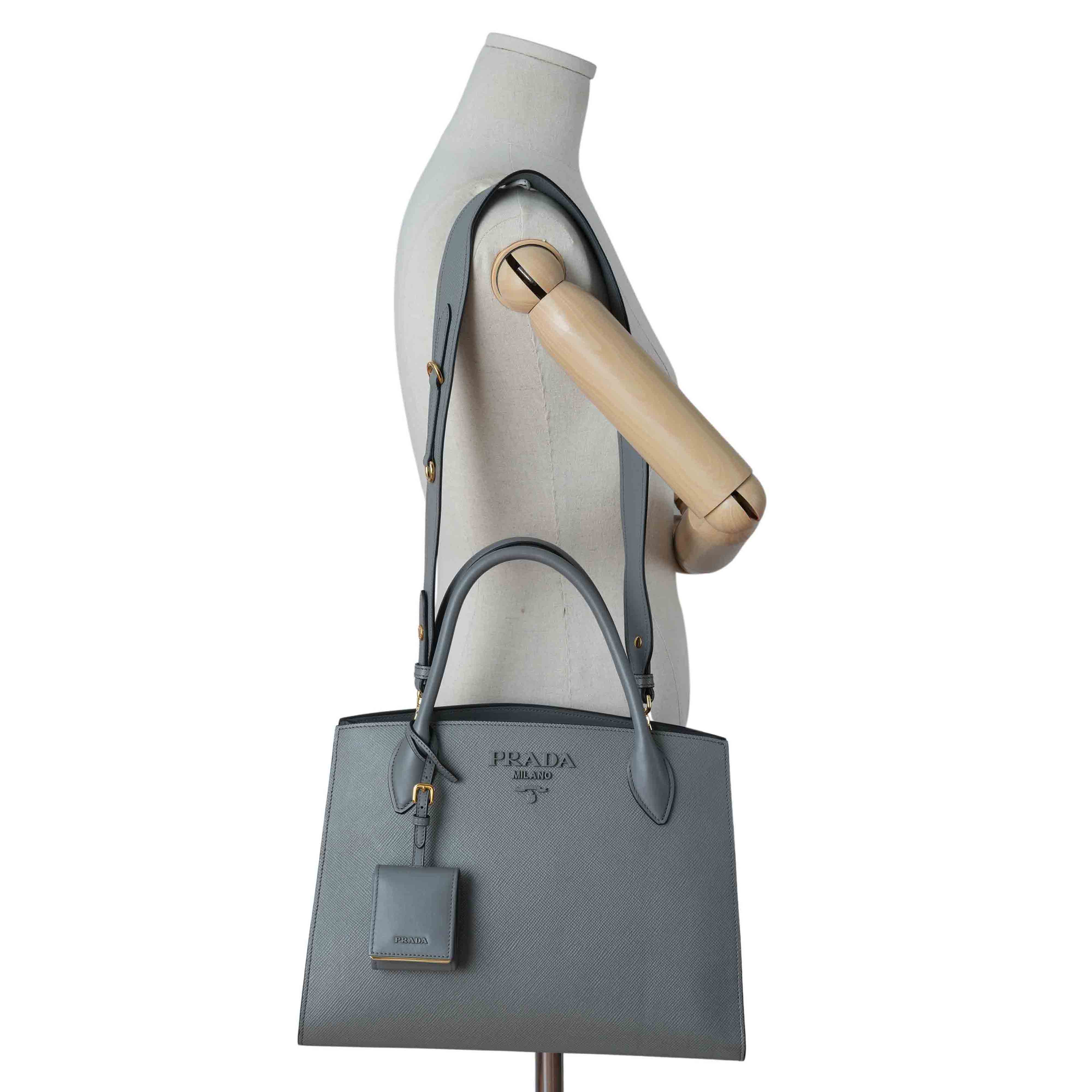 PRADA(USED)프라다 1BA155 사피아노 모노크롬 토트백