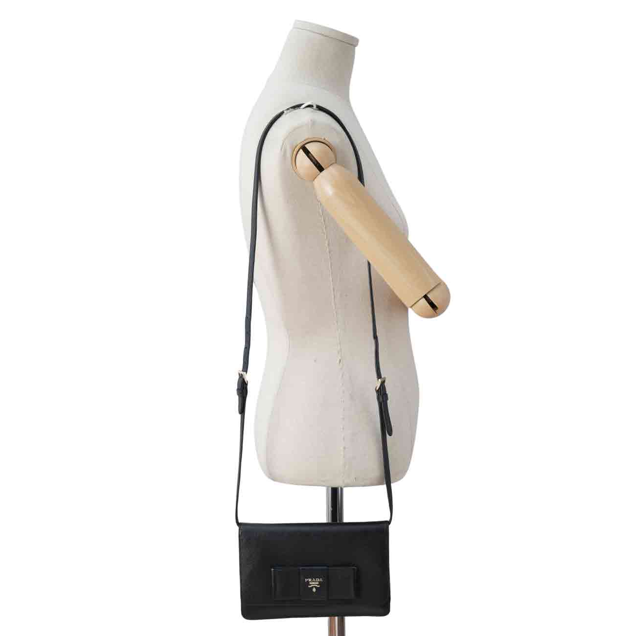 PRADA(USED)프라다 1BH009 사피아노 리본 크로스백