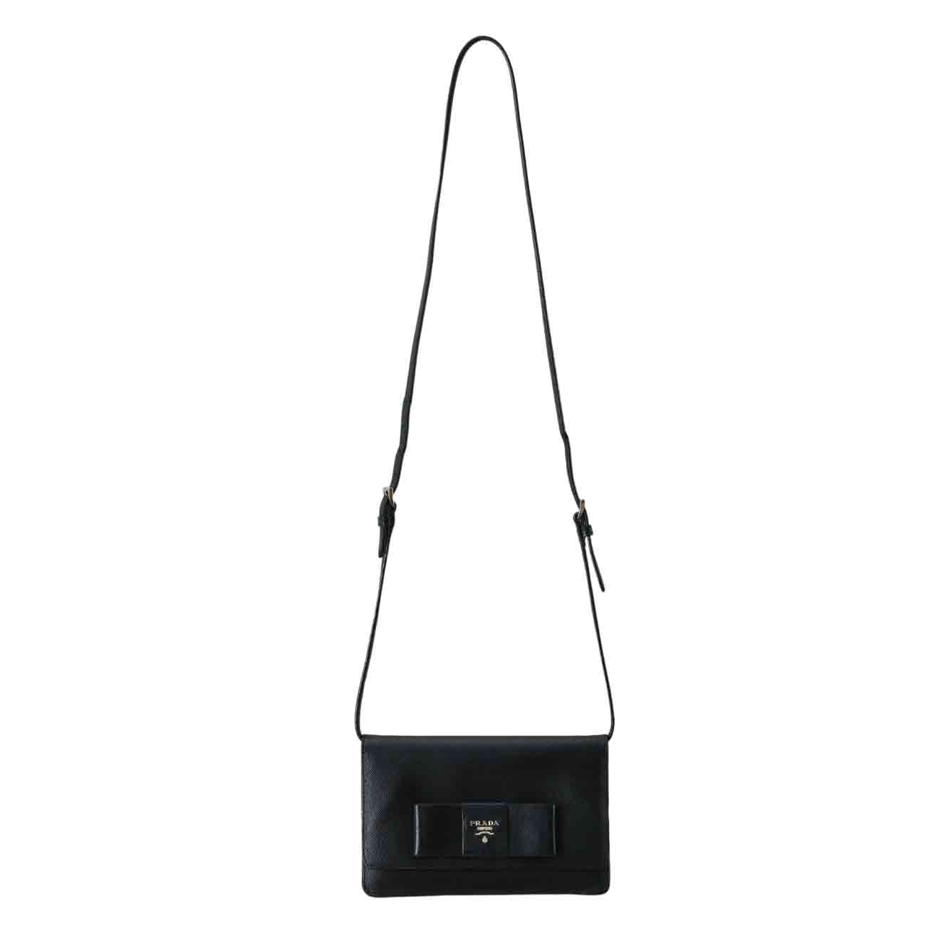 PRADA(USED)프라다 1BH009 사피아노 리본 크로스백