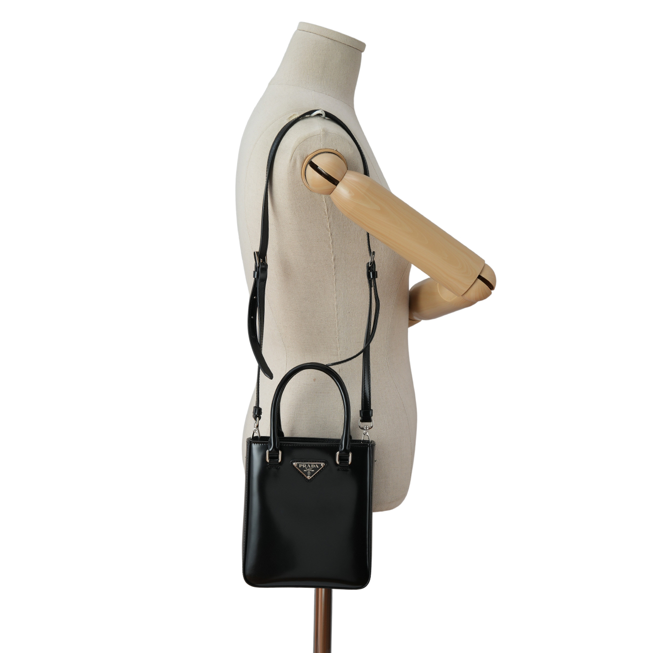PRADA(USED)프라다 1BA331 스몰 브러쉬드 레더 토트백