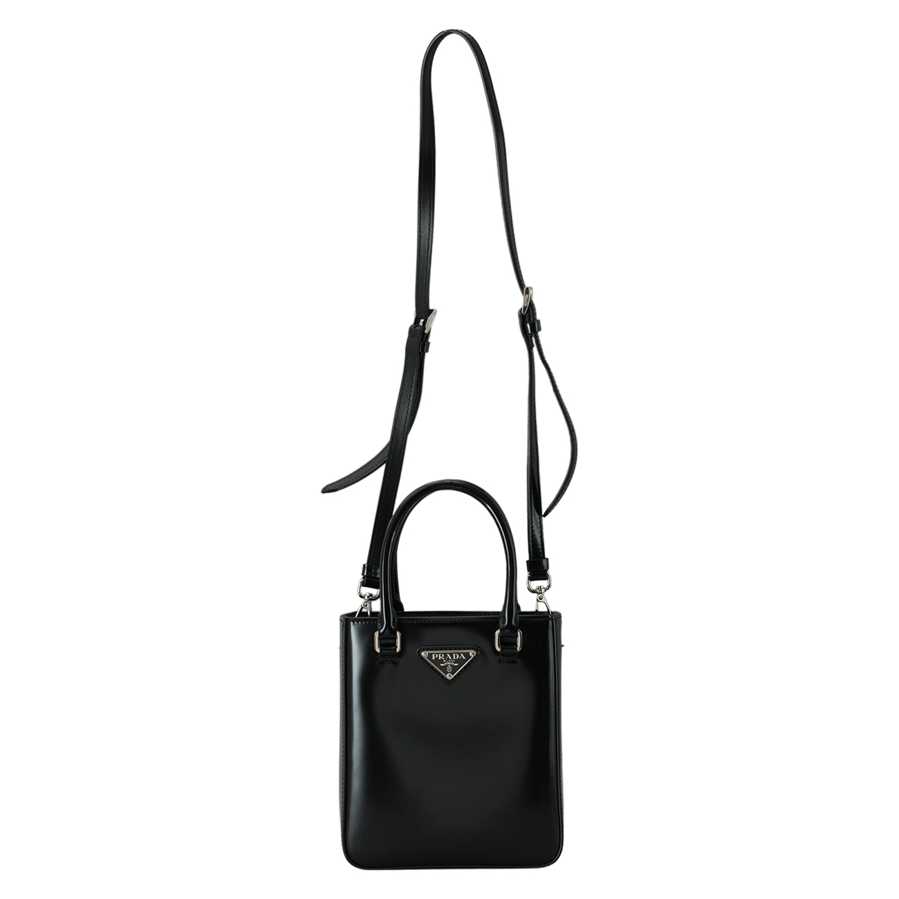 PRADA(USED)프라다 1BA331 스몰 브러쉬드 레더 토트백