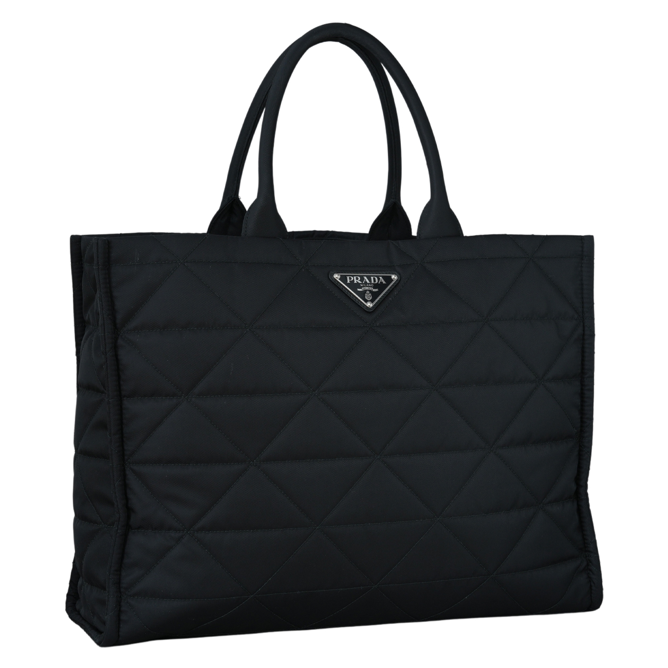 PRADA(USED)프라다 탑스티치 퀼팅 리나일론 쇼퍼백