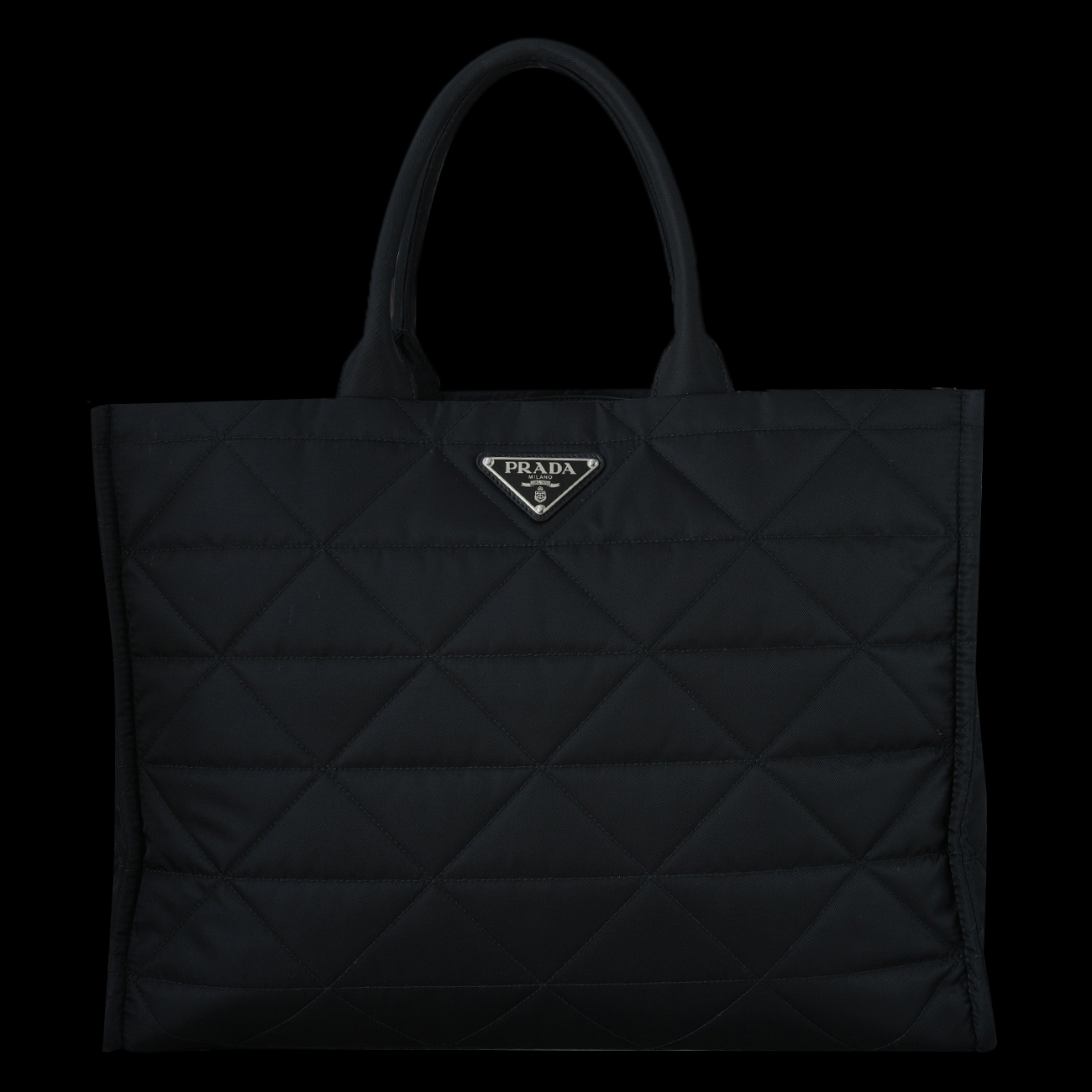 PRADA(USED)프라다 탑스티치 퀼팅 리나일론 쇼퍼백