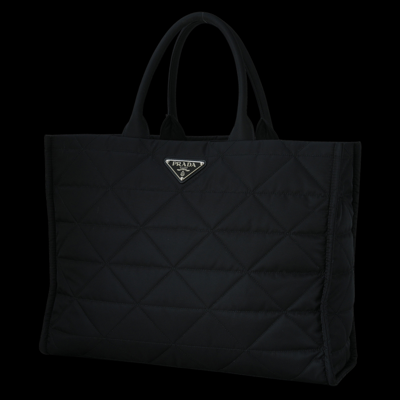 PRADA(USED)프라다 탑스티치 퀼팅 리나일론 쇼퍼백
